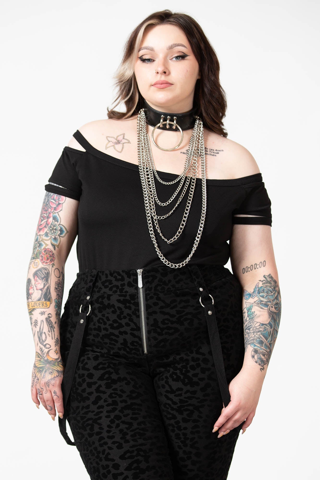 Killstar Hellcat High Waisted Leopard Print Zip Trousers