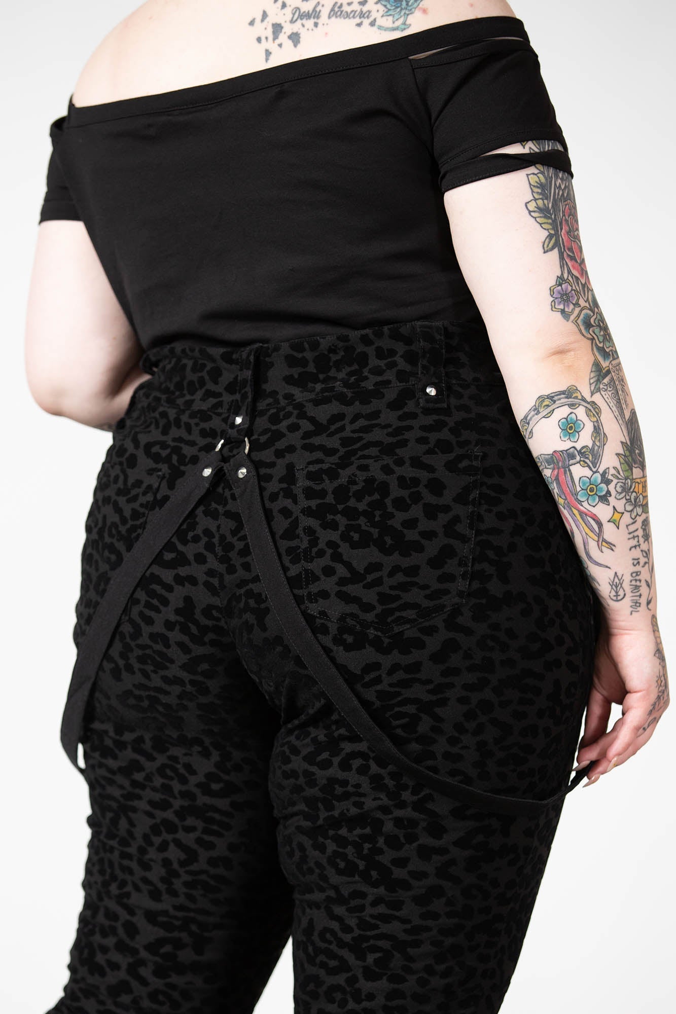 Killstar Hellcat High Waisted Leopard Print Zip Trousers