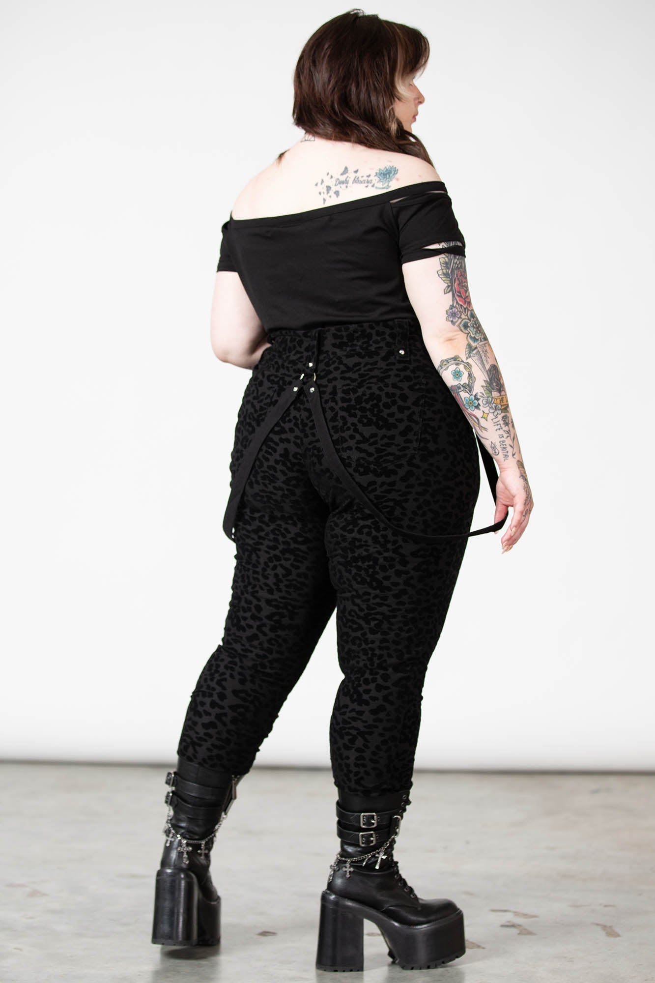 Killstar Hellcat High Waisted Leopard Print Zip Trousers