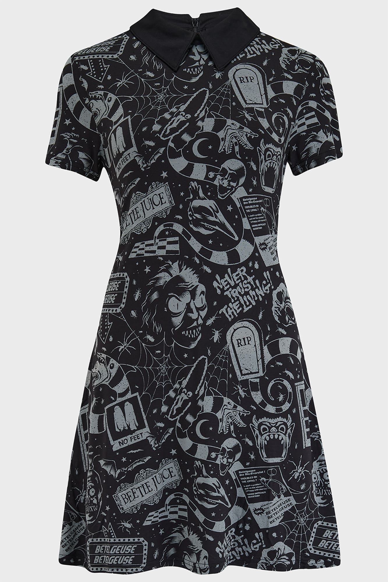 Beetlejuice Never Trust The Living Mini Dress - Licensed KILLSTAR