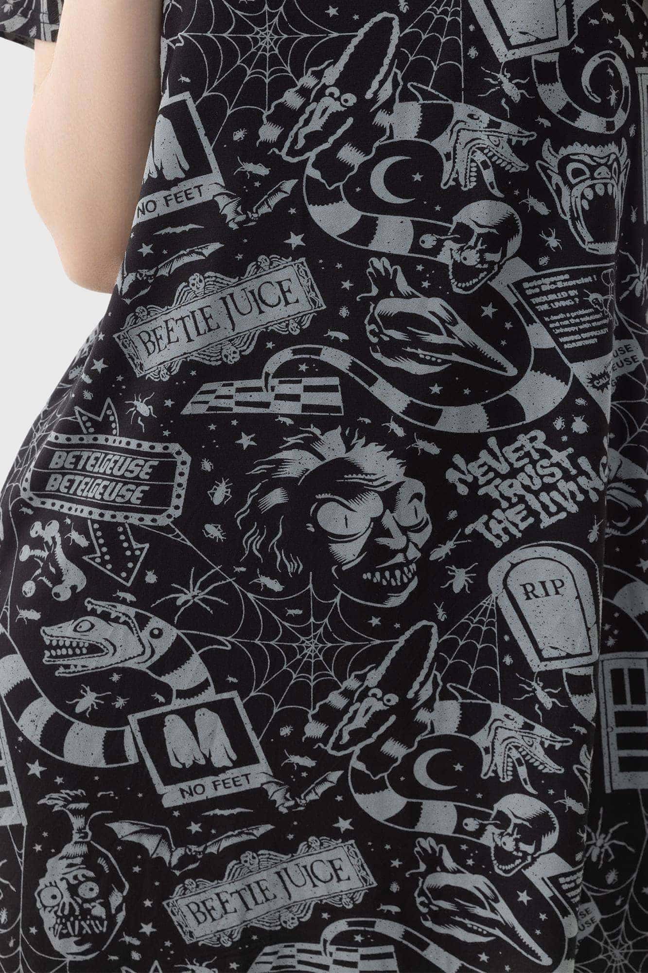 Beetlejuice Never Trust The Living Mini Dress - Licensed KILLSTAR