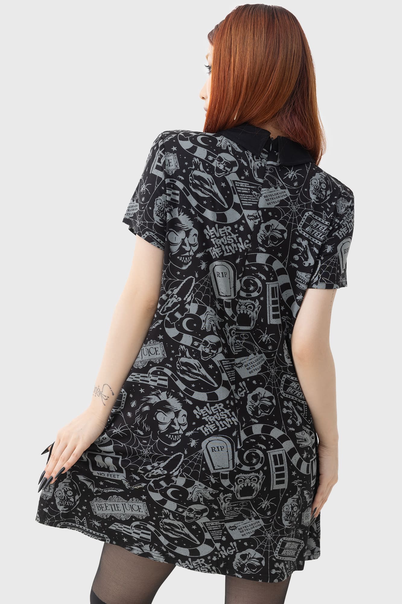 Beetlejuice Never Trust The Living Mini Dress - Licensed KILLSTAR
