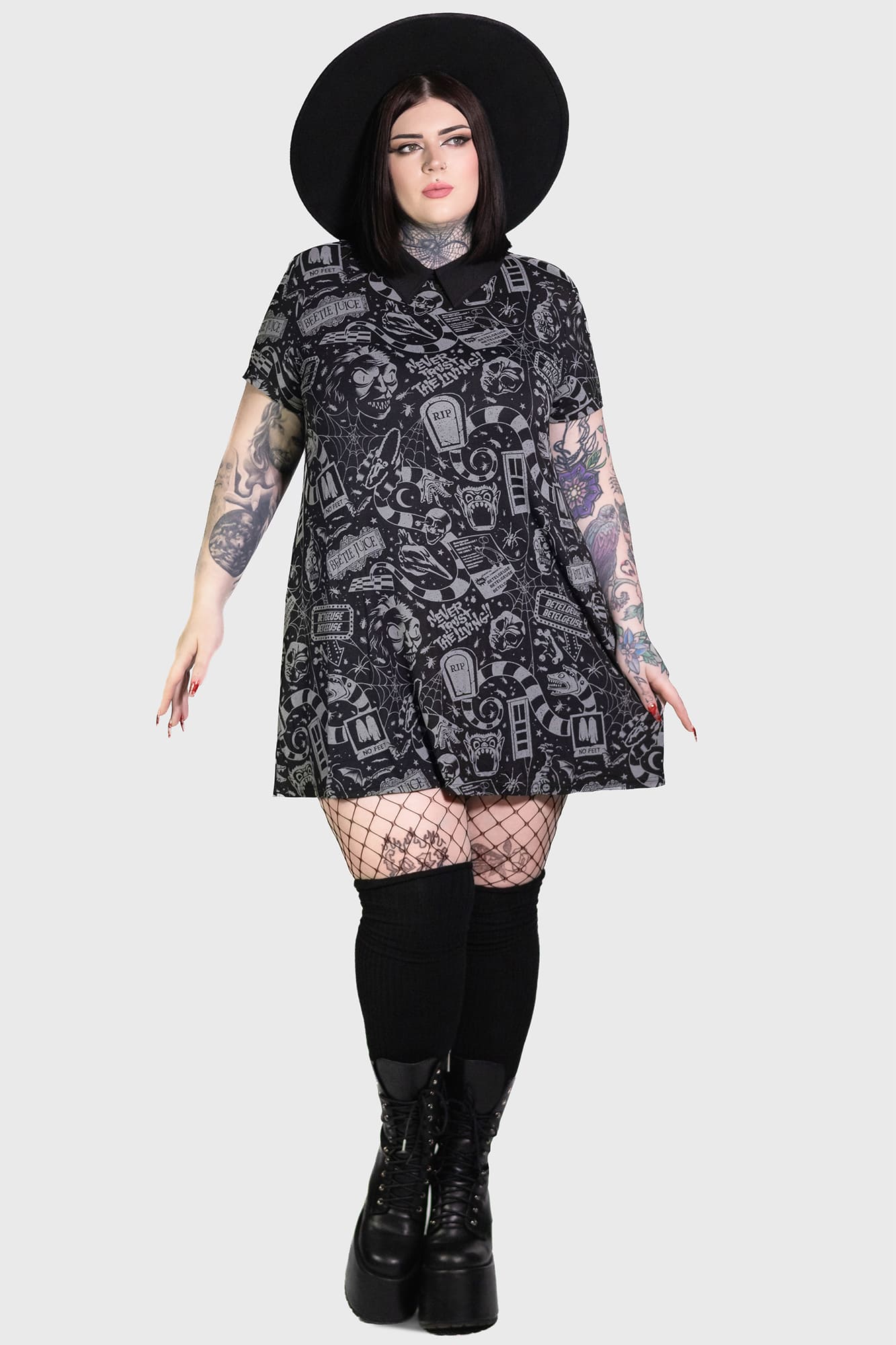 Beetlejuice Never Trust The Living Mini Dress - Licensed KILLSTAR