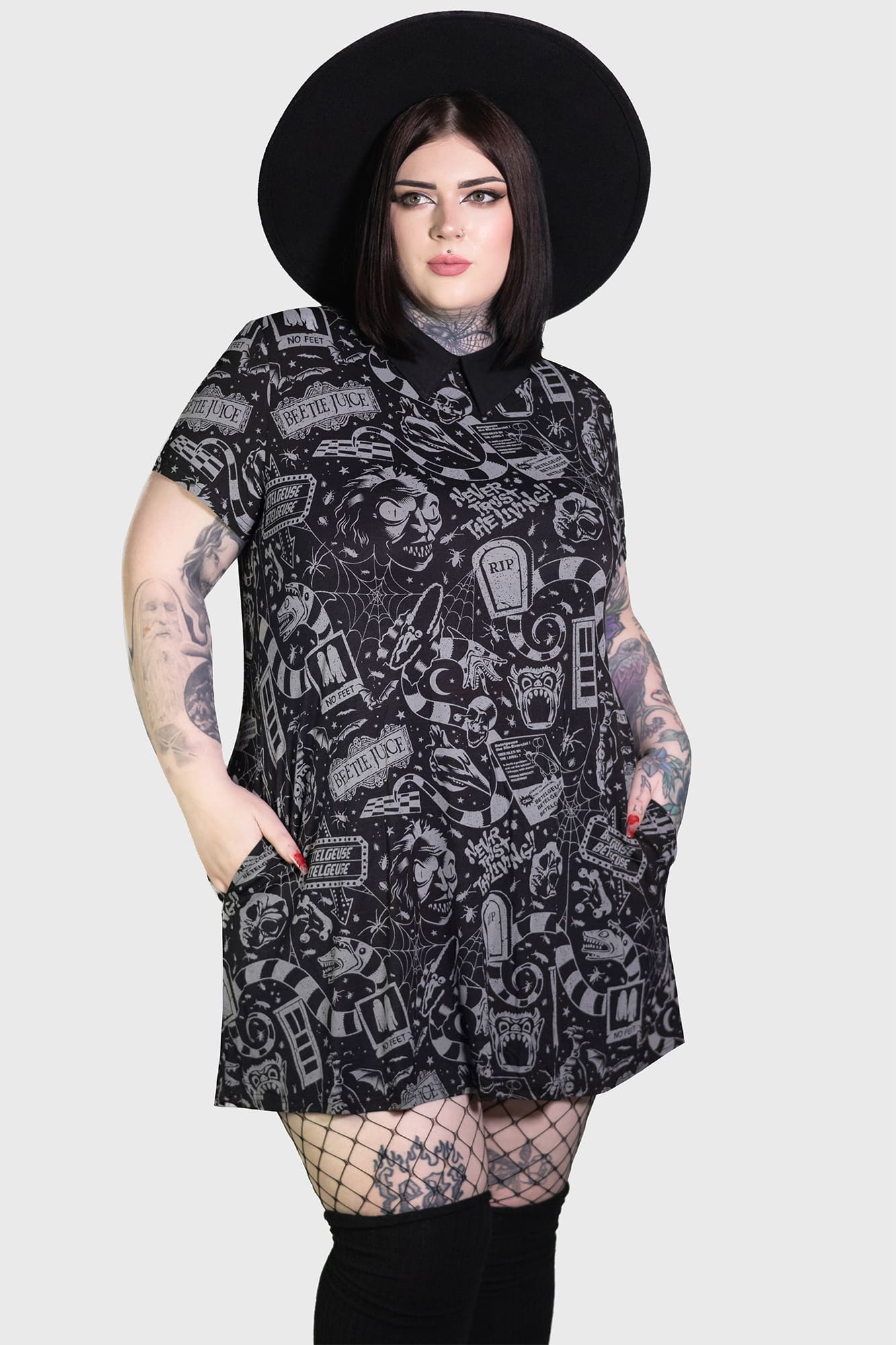 Beetlejuice Never Trust The Living Mini Dress - Licensed KILLSTAR