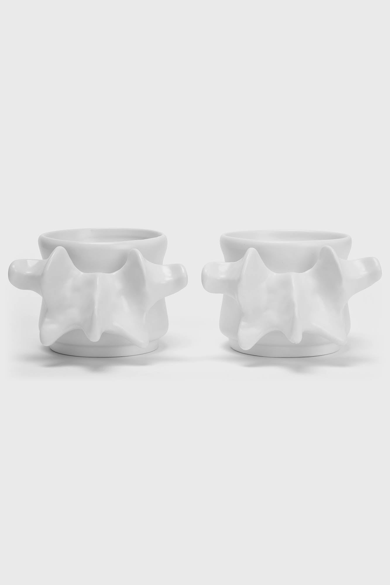 Killstar Ossuary Porcelain Stackable Cups - Set of 2