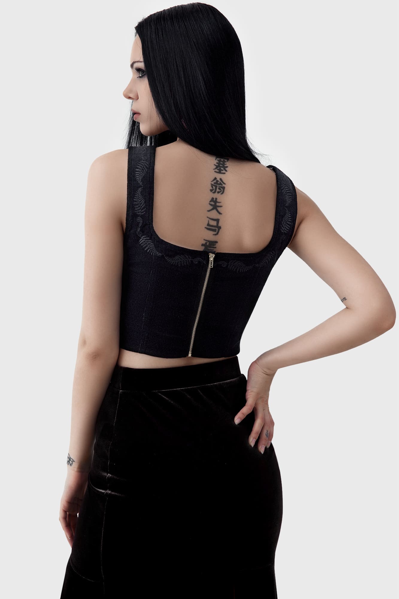 KILLSTAR Perseis Corset Top - Cropped, Embroidered, Cotton