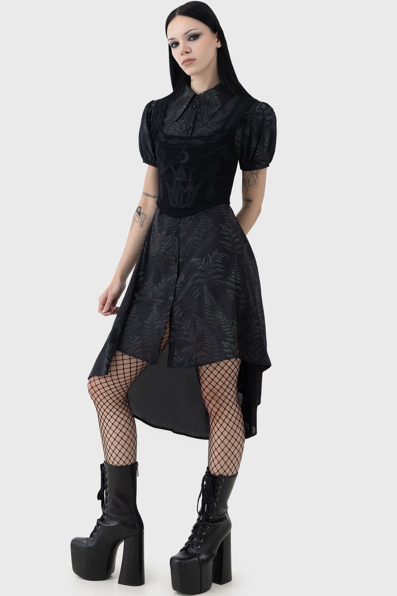 KILLSTAR Perseis Corset Top - Cropped, Embroidered, Cotton