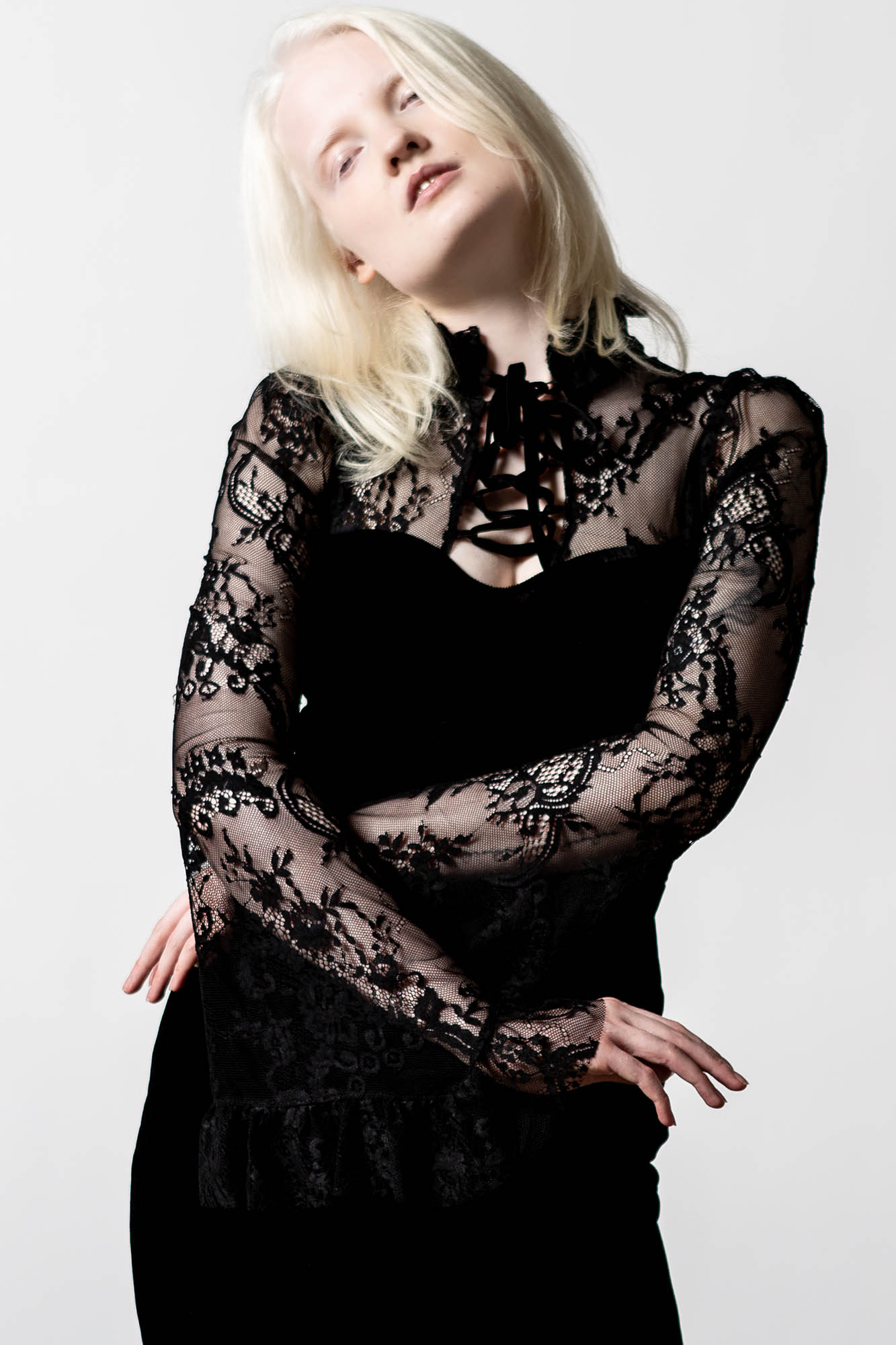 Killstar Poison Fang Velvet Lace-Up Long Sleeve Top