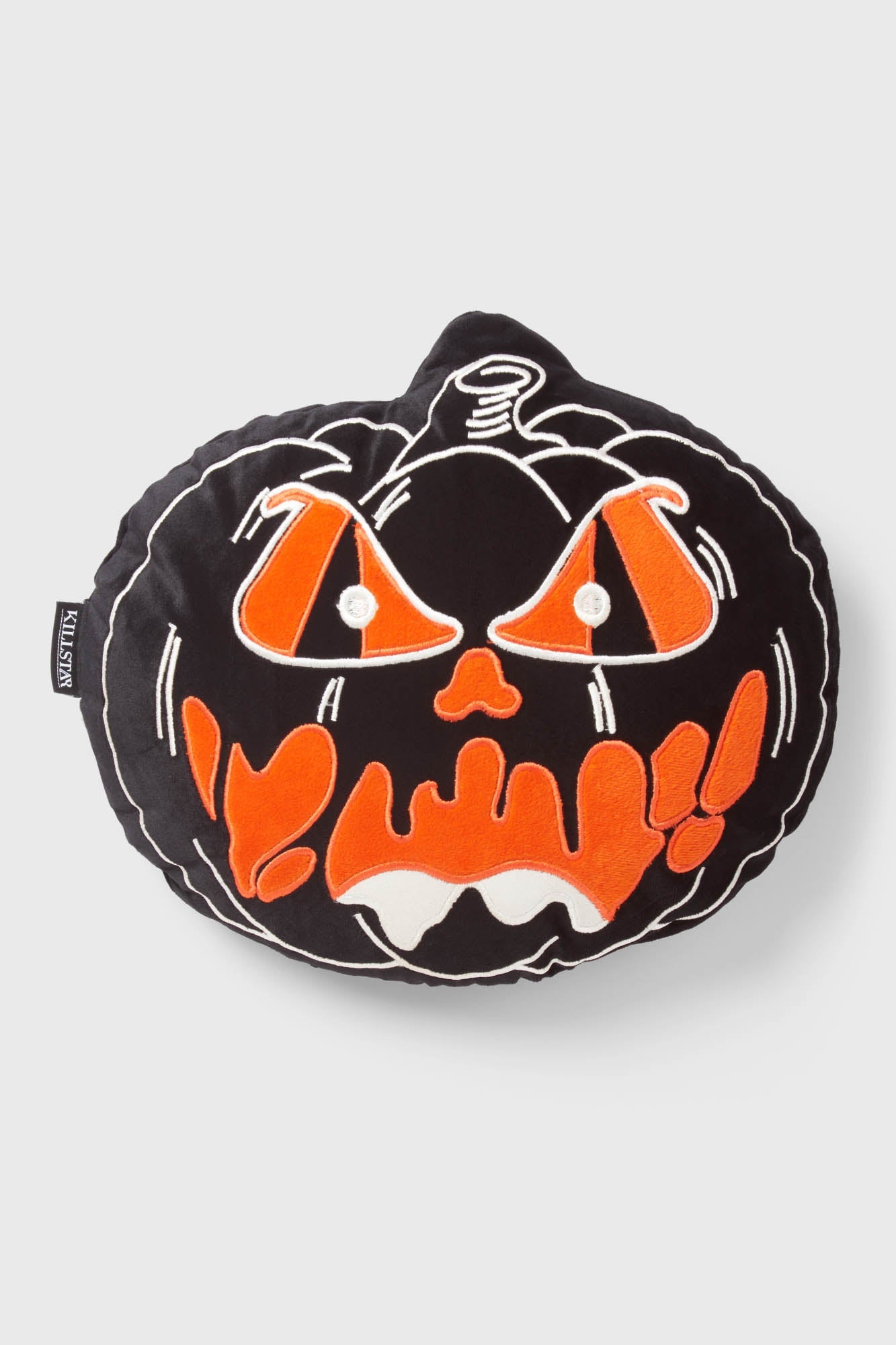 Killstar Pumpkin Shaped Cushion with Embroidered Details