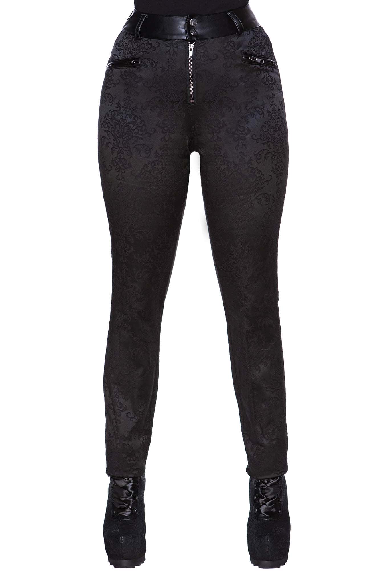 Killstar Raiden Brocade Trousers - Gothic Zip Fly Pants