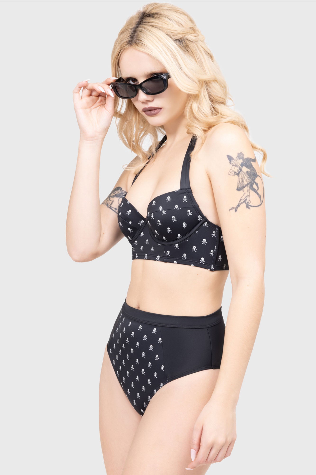 Killstar Raven Reef Bikini Bottoms - Recycled Fabric, Gothic Swimwear