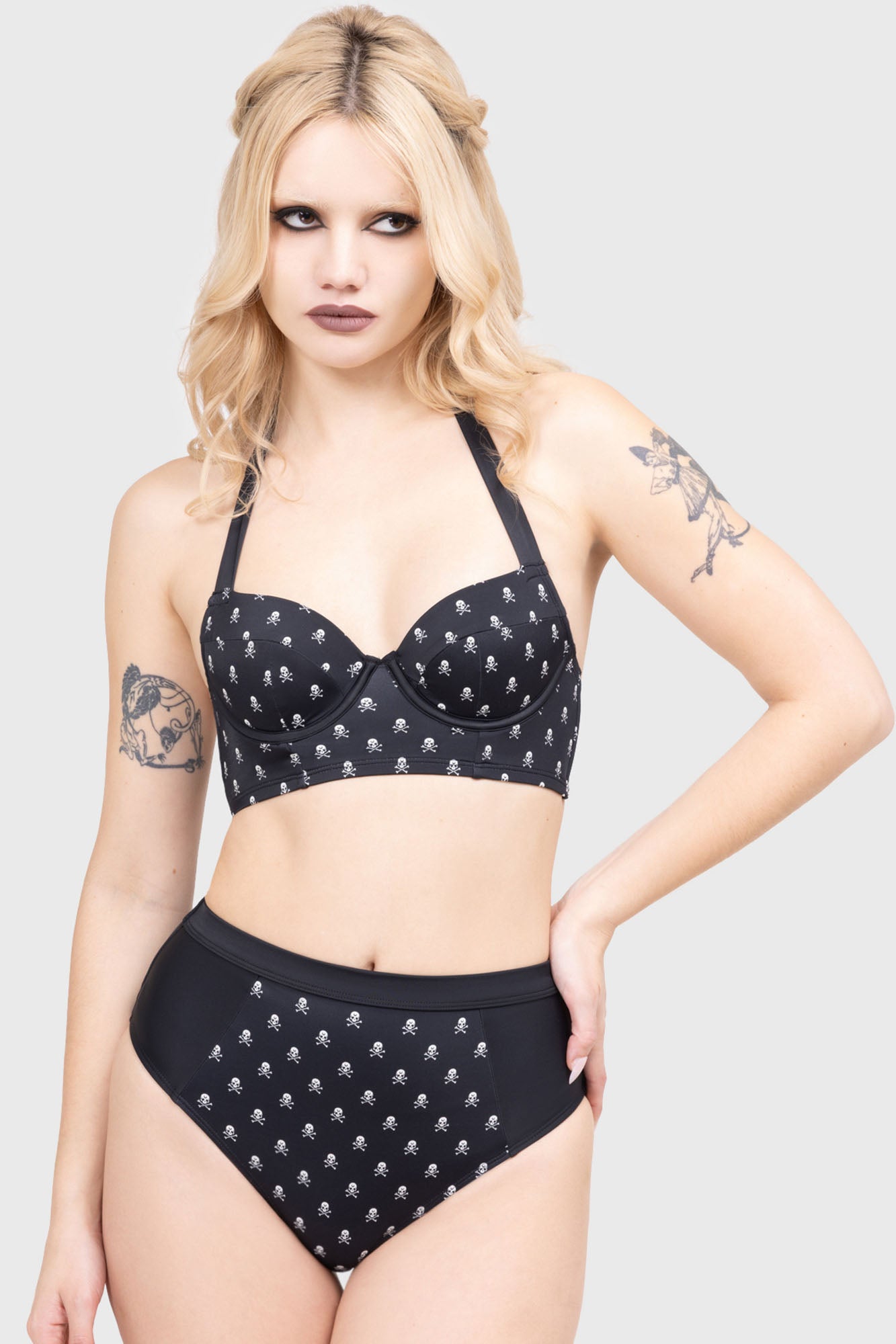 Killstar Raven Reef Bikini Top - Recycled Fabric, Underwire, Adjustable Halter