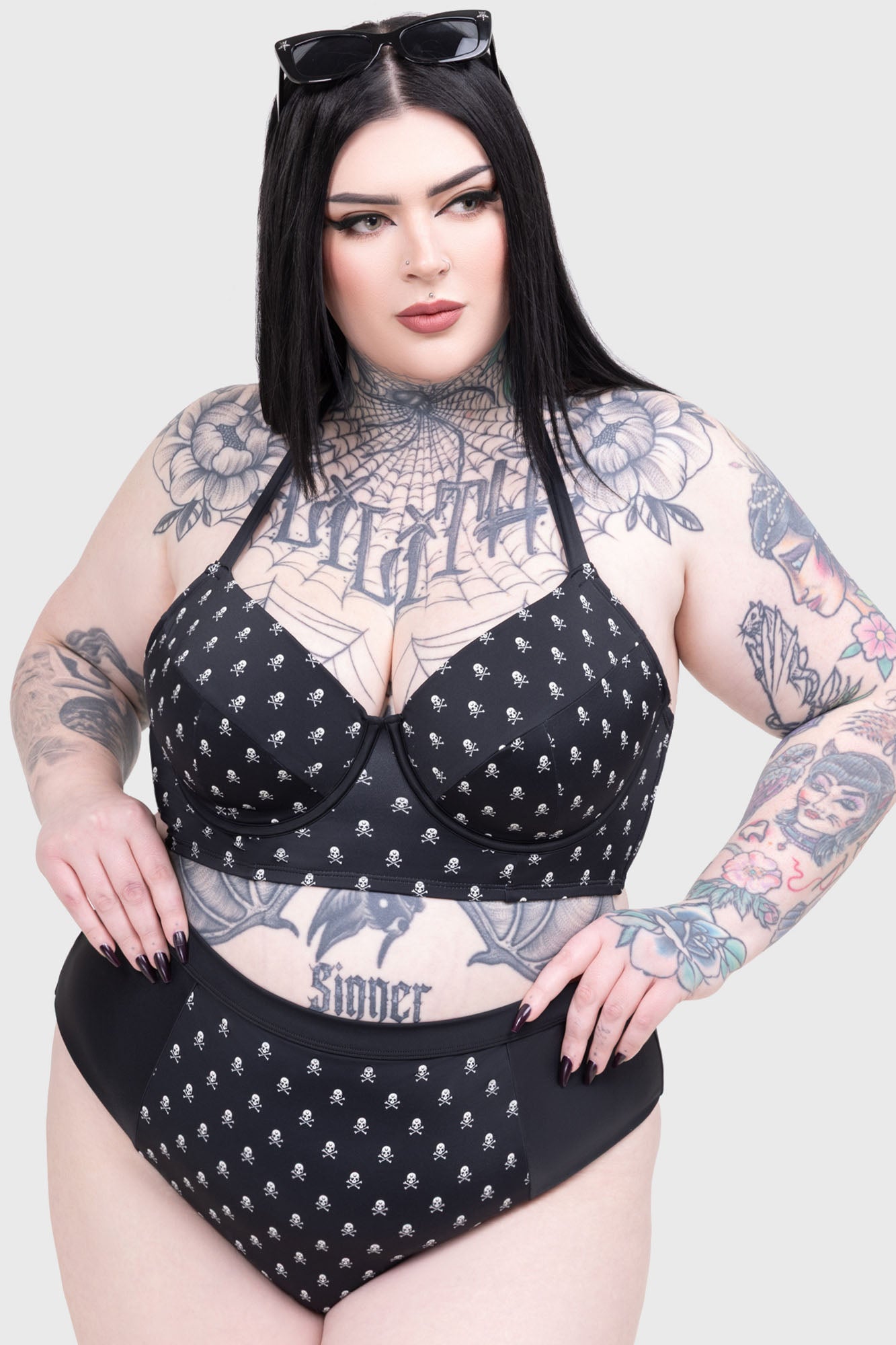 Killstar Raven Reef Bikini Top - Recycled Fabric, Underwire, Adjustable Halter