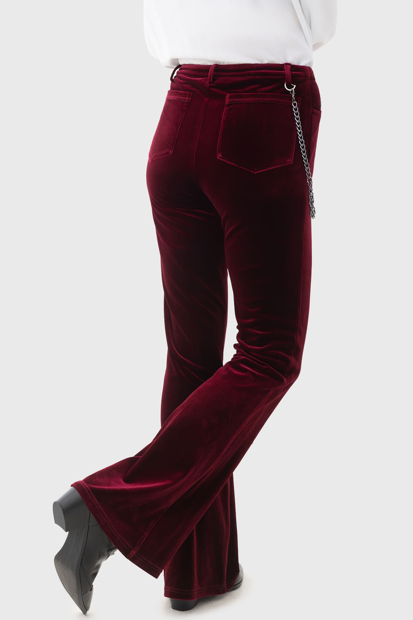 Beetlejuice Velvet Flares with Embroidered Bugs & Chain - KILLSTAR