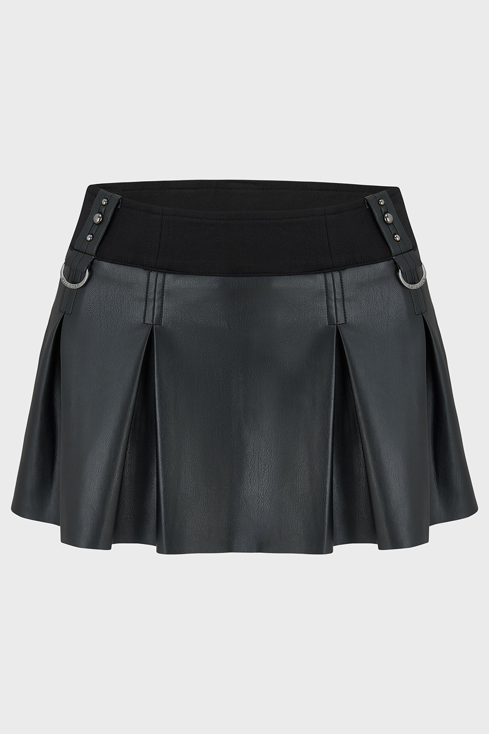 KILLSTAR Riot Doll Pleated PU Mini Skirt with Attached Shorts
