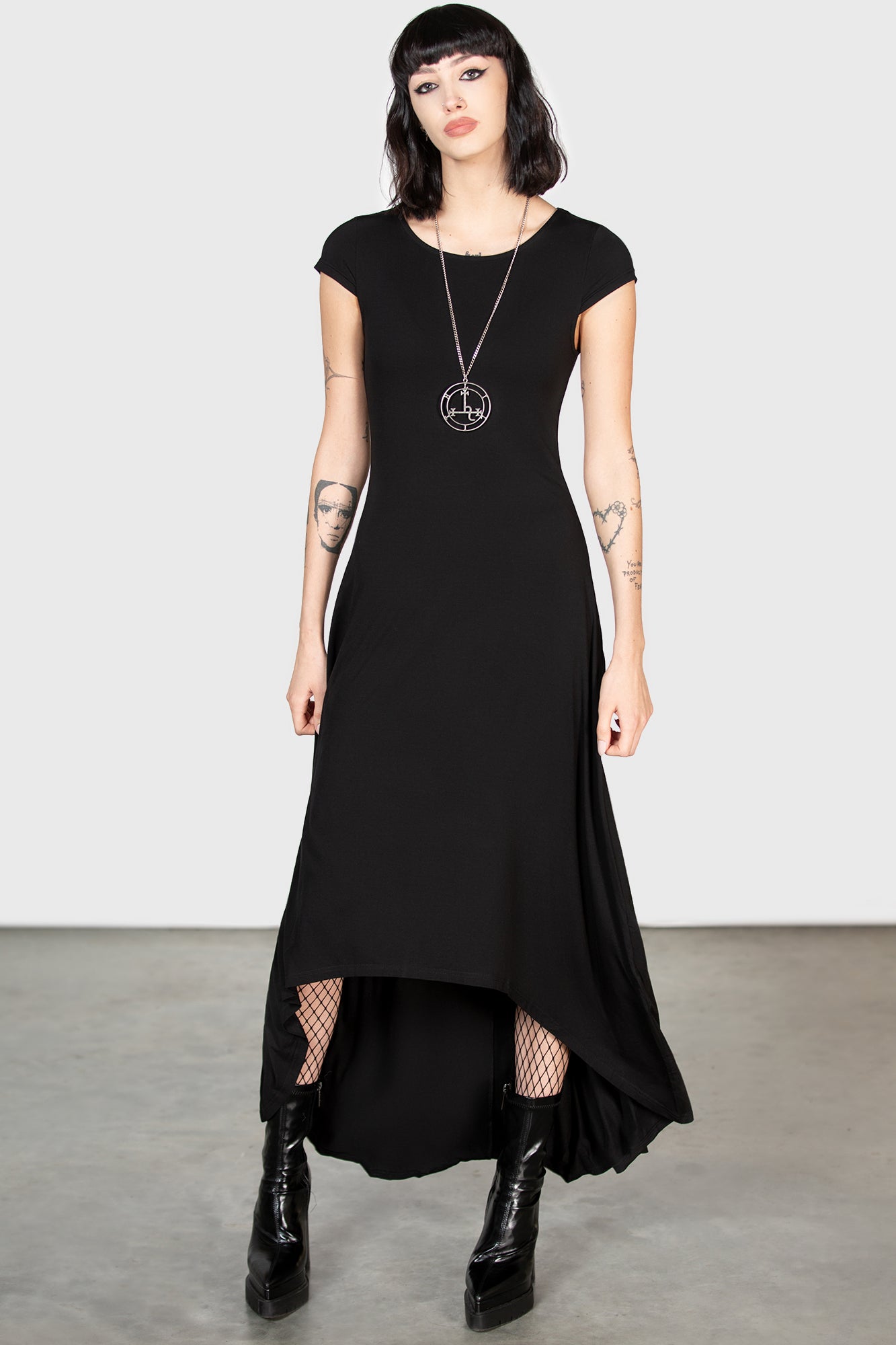 Killstar Ripley Soft Jersey T-Maxi Dress - Long Fitted Style