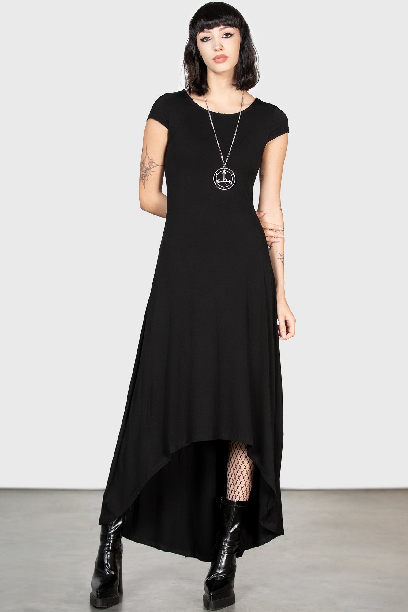 Killstar Ripley Soft Jersey T-Maxi Dress - Long Fitted Style