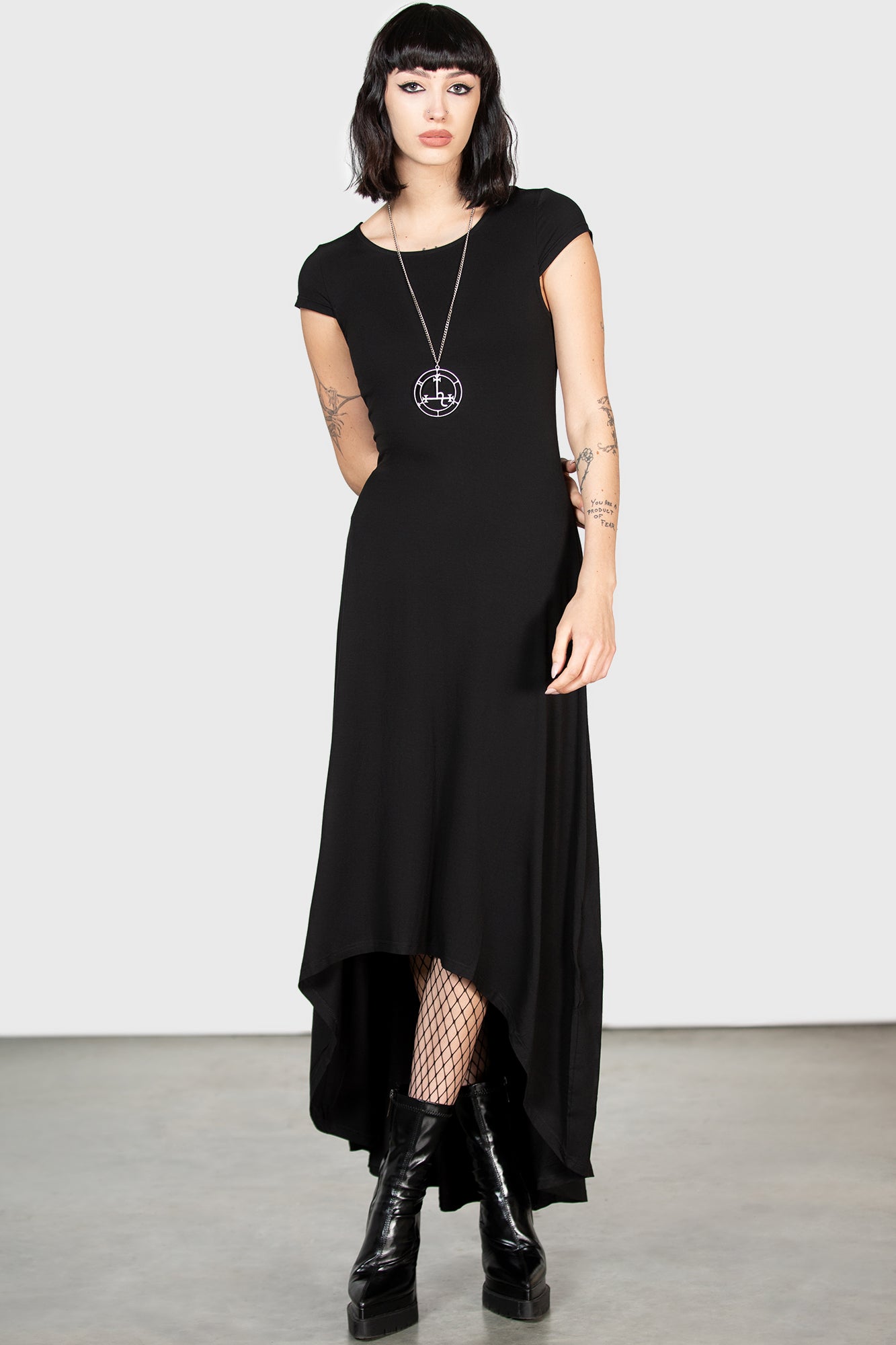 Killstar Ripley Soft Jersey T-Maxi Dress - Long Fitted Style