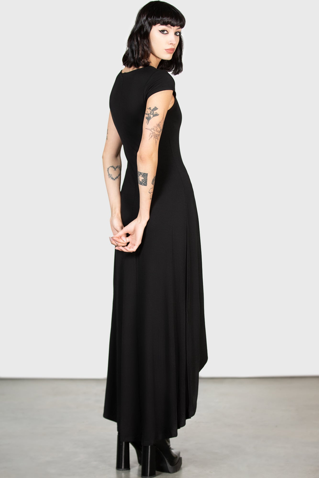Killstar Ripley Soft Jersey T-Maxi Dress - Long Fitted Style
