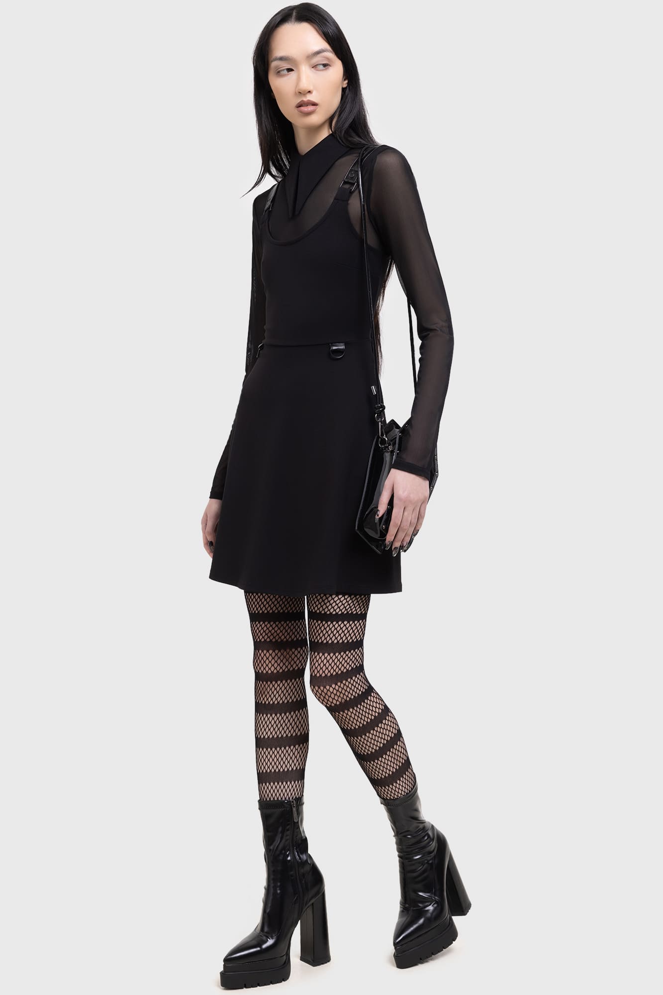 Kihilst Ruby Revenge Dress - Stretch Mini with Mesh Sleeves