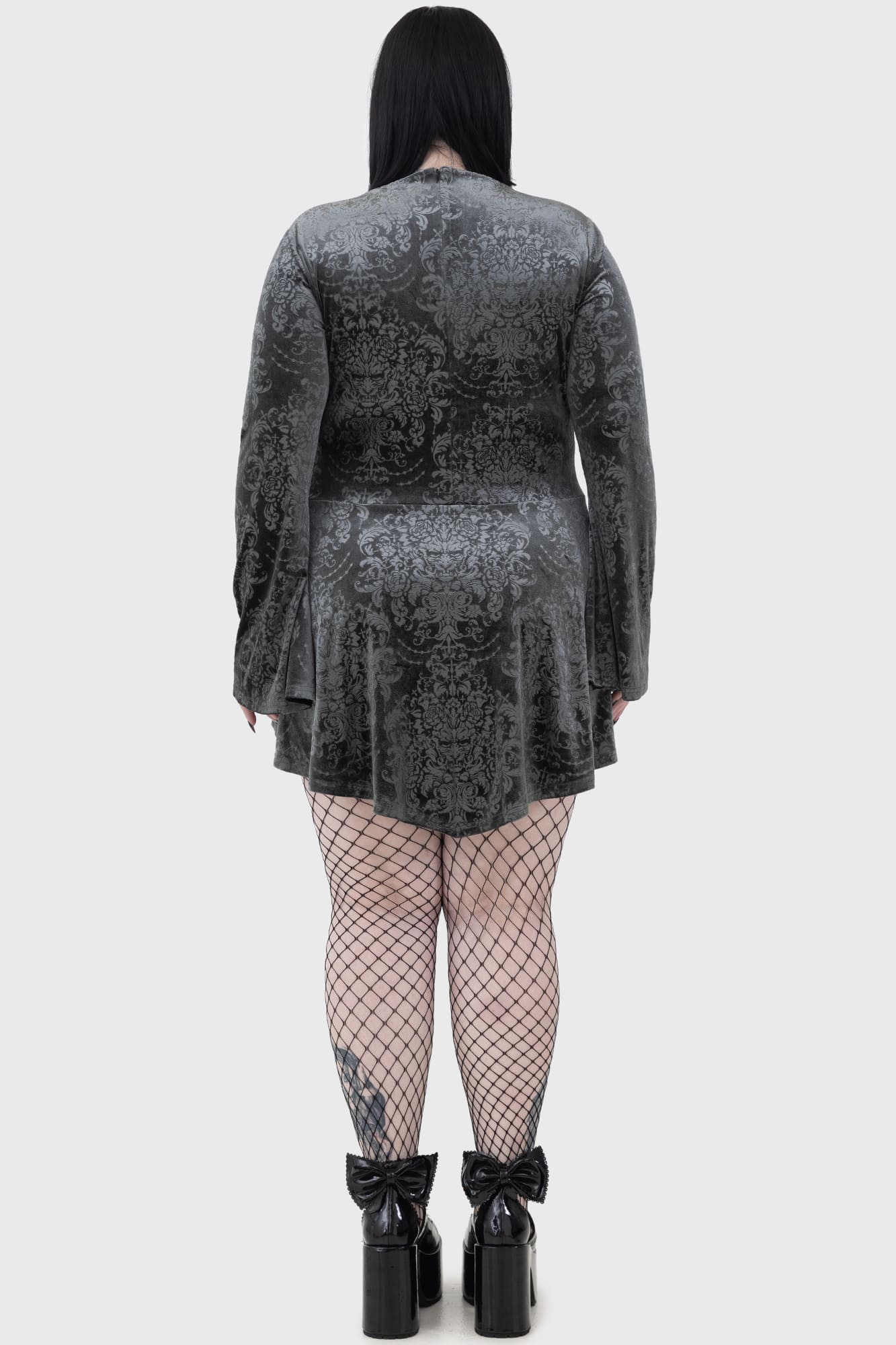 Killstar Sorcerous Metallic Velvet Mini Dress with Moon Hardware