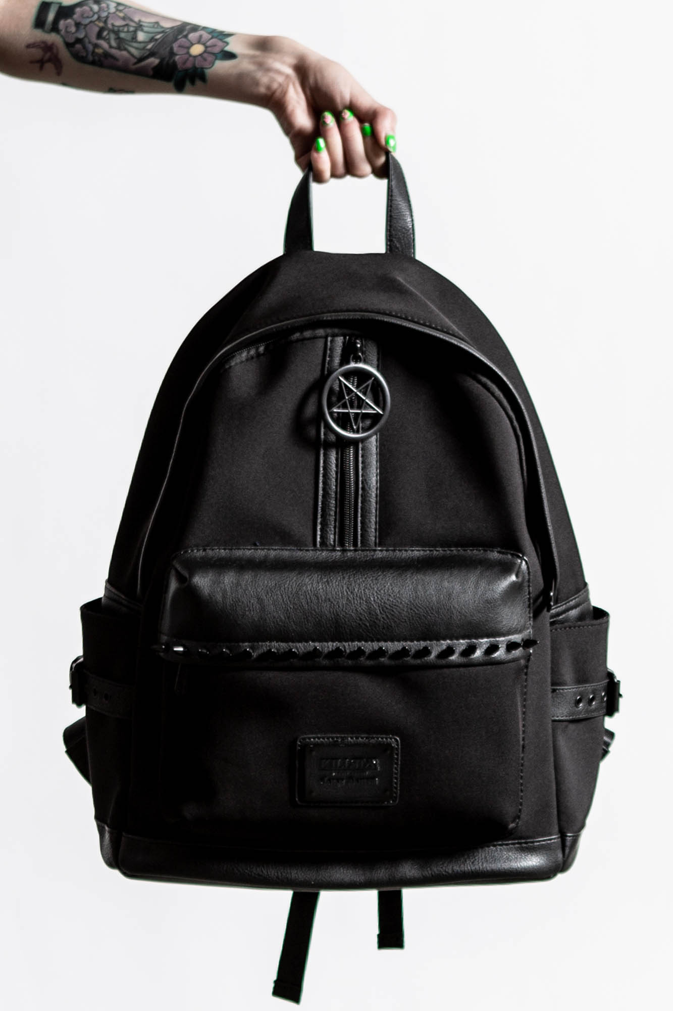 Killstar Speak of The Devil Backpack - Gothic Statement Print with Studs