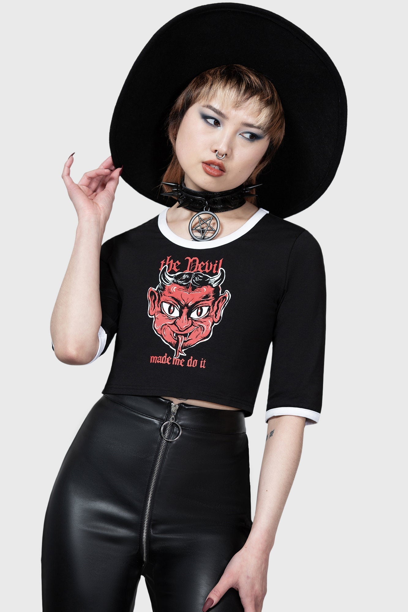 Killstar Temple Hounds Devil Graphic Cropped T-Shirt