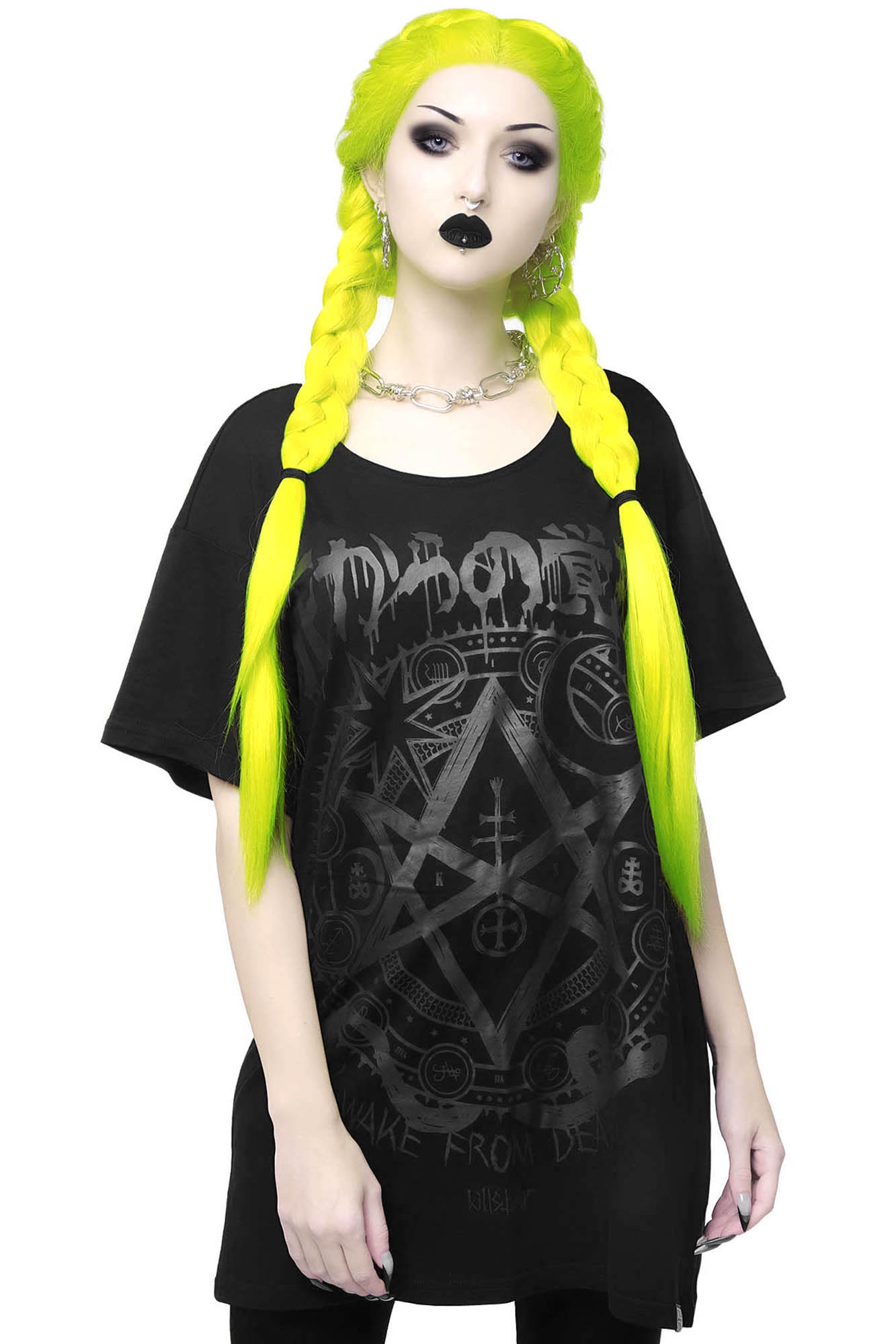 Killstar Resurrect Gothic Cotton Relaxed Top - Wake From Death Print