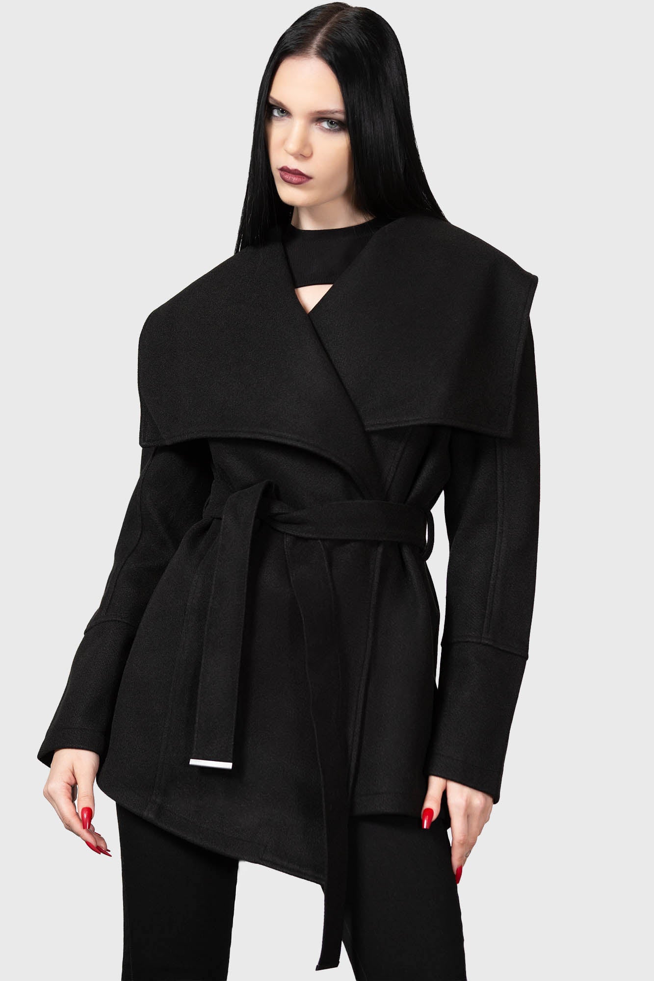 Killstar Dissonance Awakening Wrap Coat - Statement Gothic Style