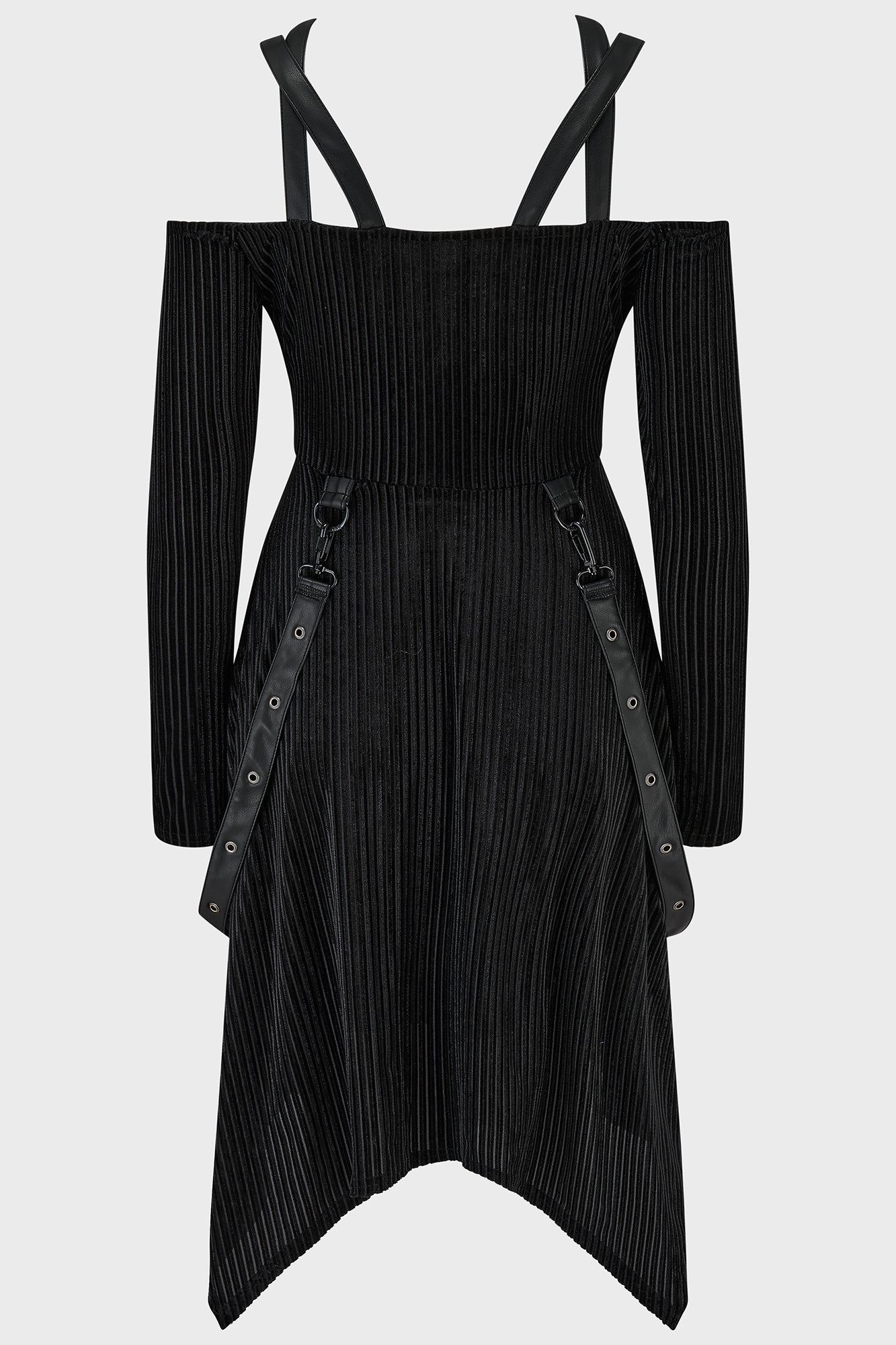 Killstar Zelphoria Velvet Mini Dress with PU Straps