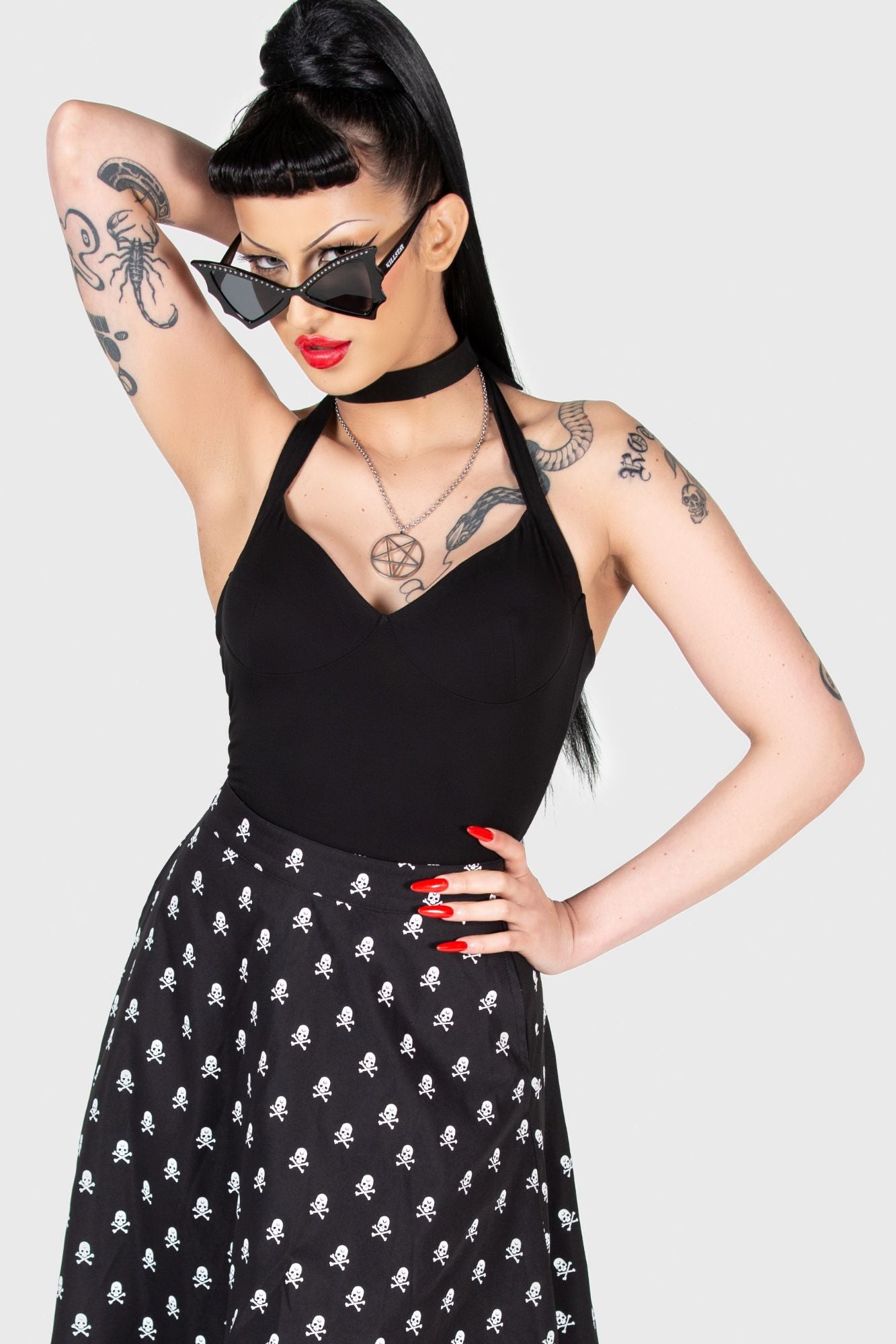 KILLSTAR Real Gone Adjustable Halter Top - Soft Stretch Fabric