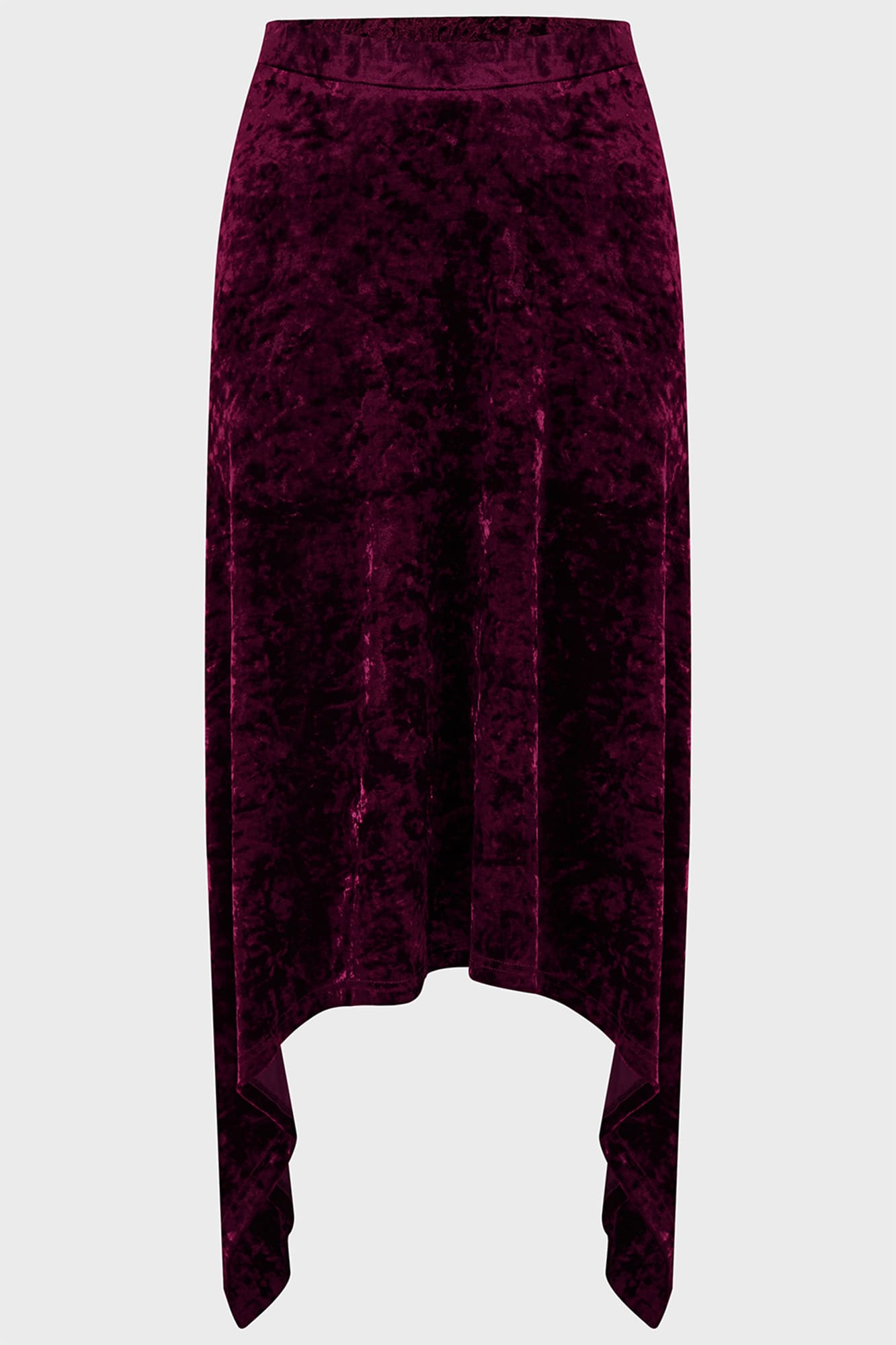 Killstar Tinted Sorrow Velvet Midi Skirt with Side Dip Hem