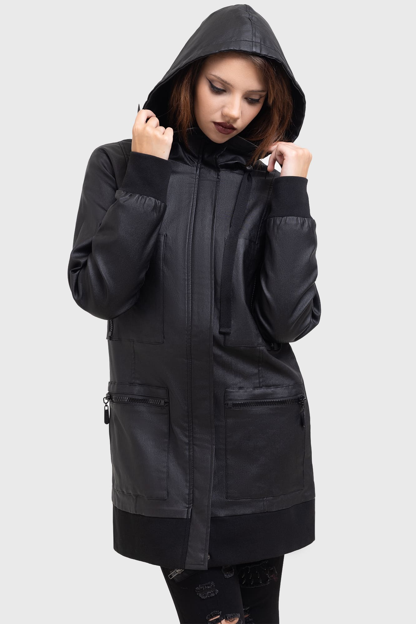 Killstar Miss Doomsday Waterproof Hooded Jacket