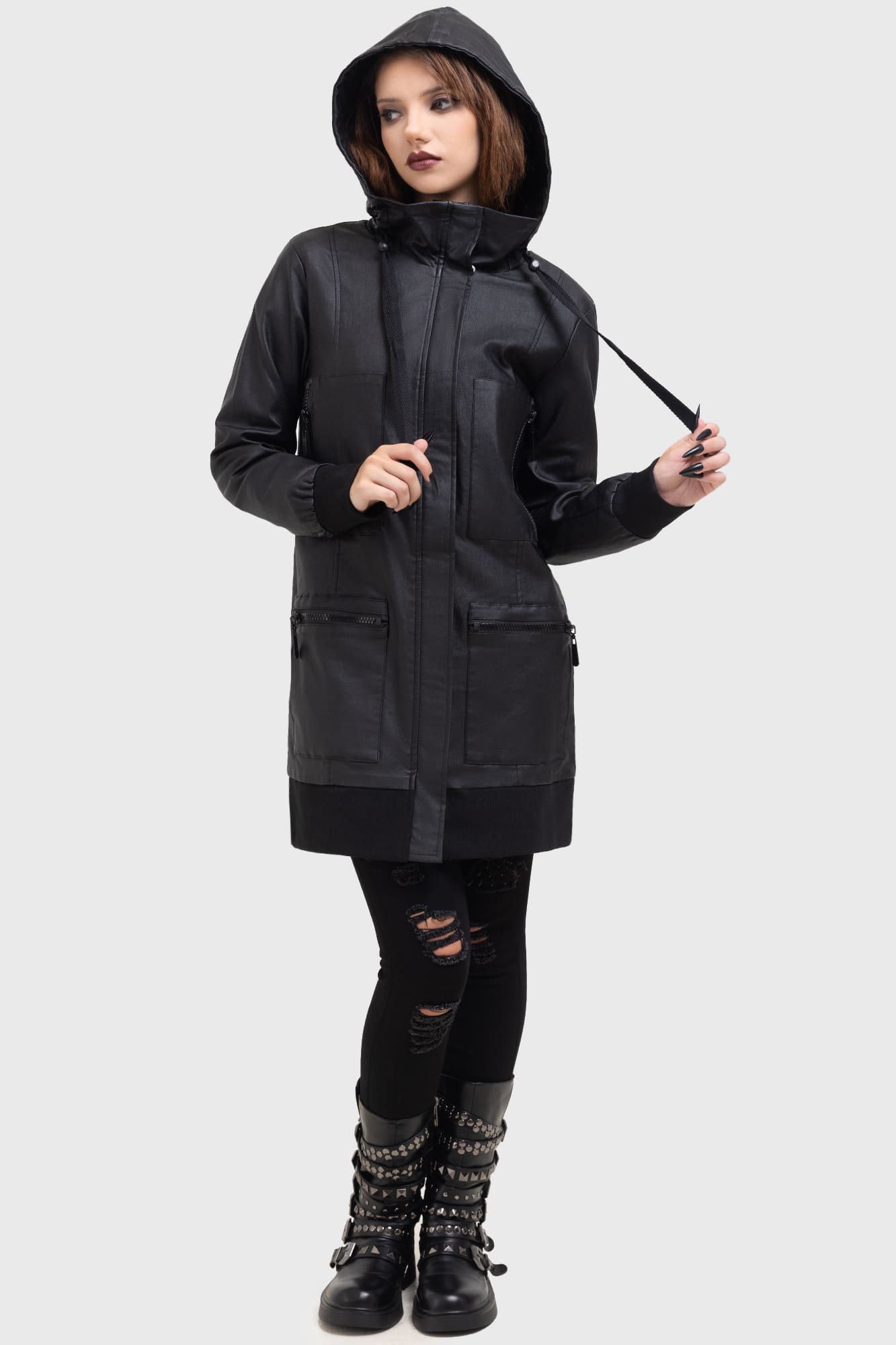 Killstar Miss Doomsday Waterproof Hooded Jacket