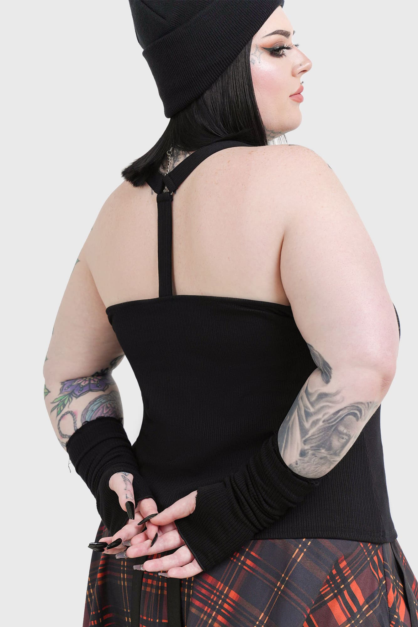 Killstar Toxic Wonder Top - Adjustable Strap Back Ribbed Shirt