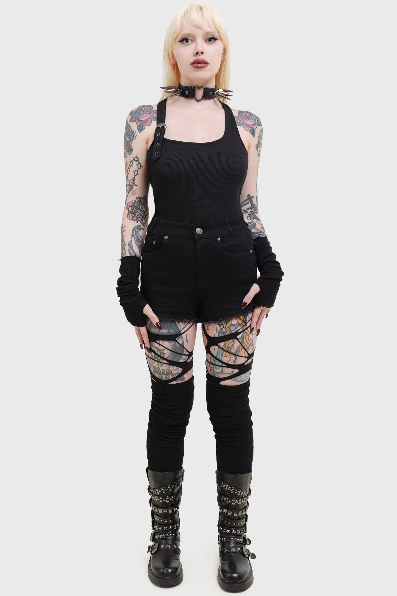 Killstar Toxic Wonder Top - Adjustable Strap Back Ribbed Shirt