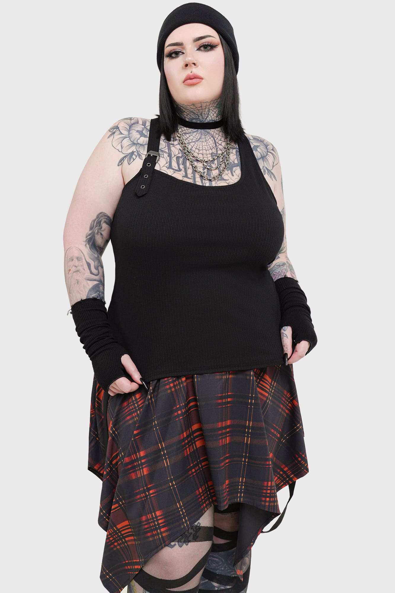 Killstar Toxic Wonder Top - Adjustable Strap Back Ribbed Shirt