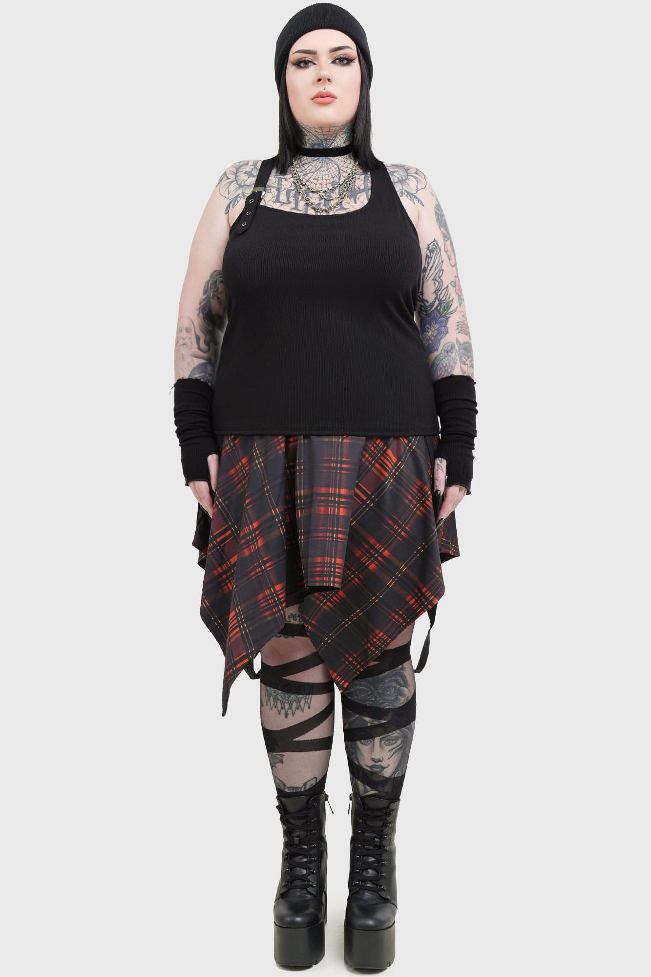 Killstar Toxic Wonder Top - Adjustable Strap Back Ribbed Shirt