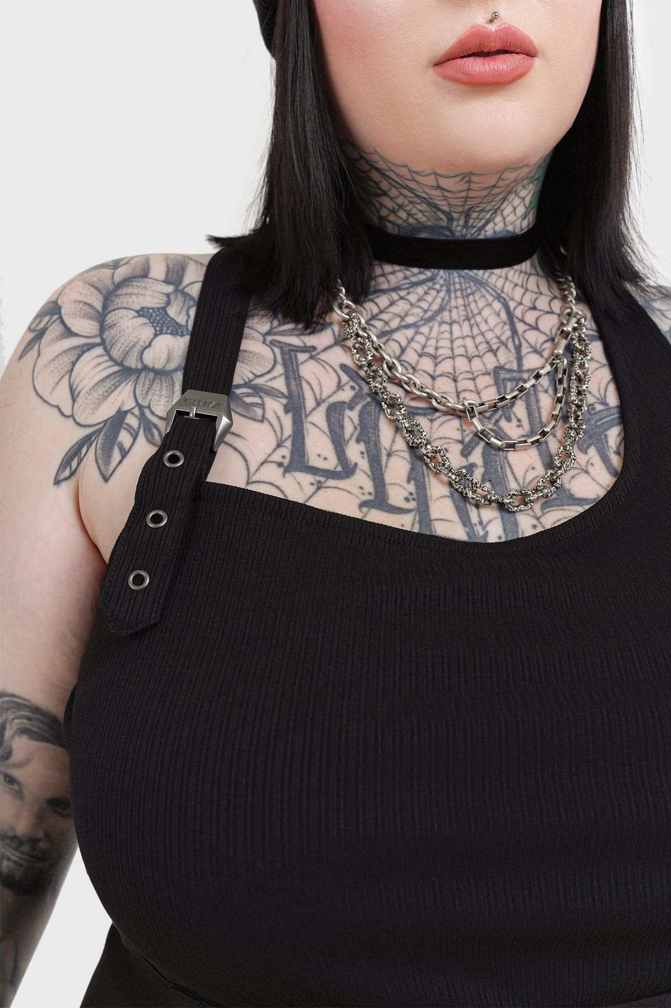 Killstar Toxic Wonder Top - Adjustable Strap Back Ribbed Shirt