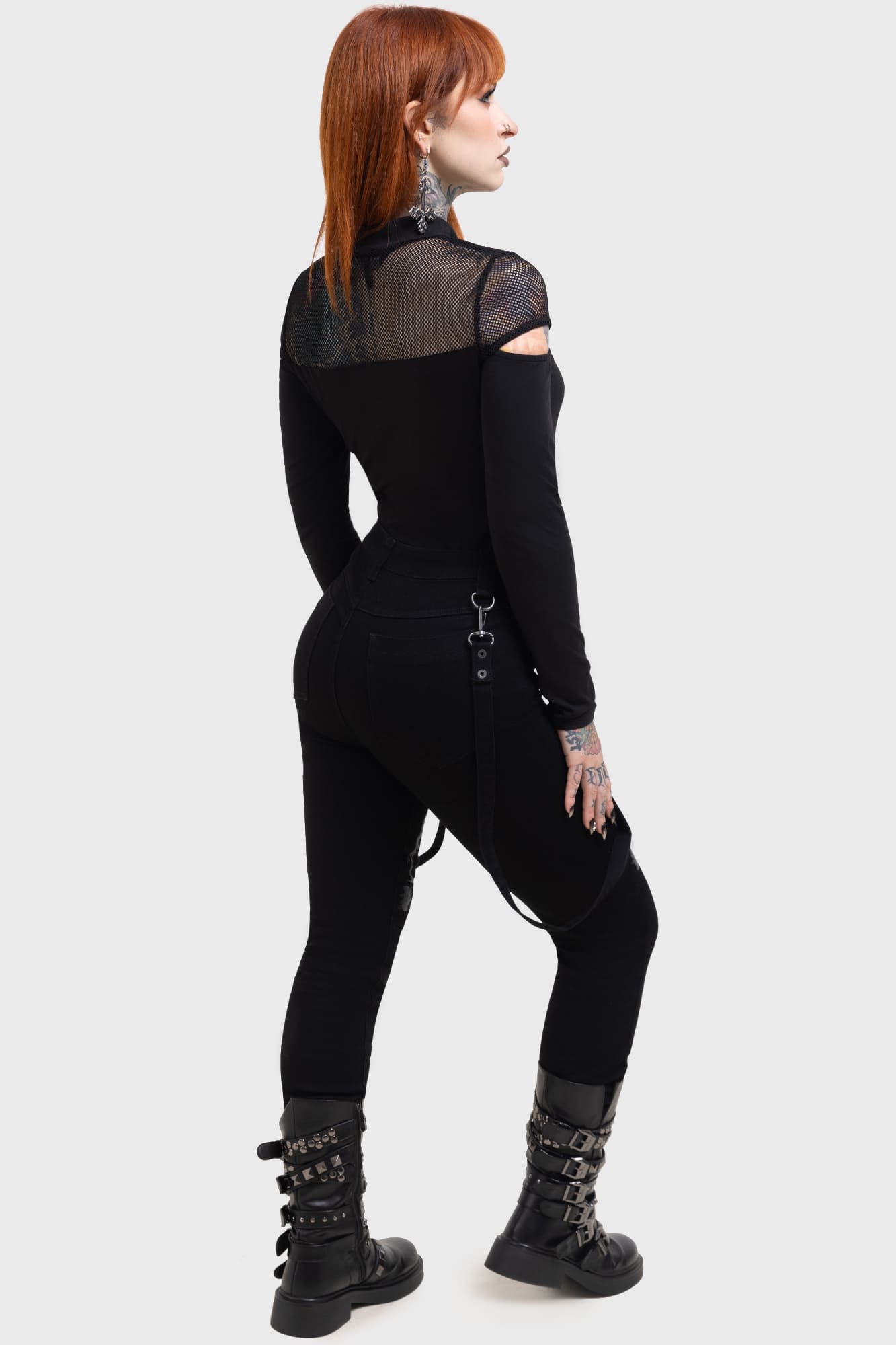 Killstar Baphster Stretch Cotton Jeans with Baphomet Print