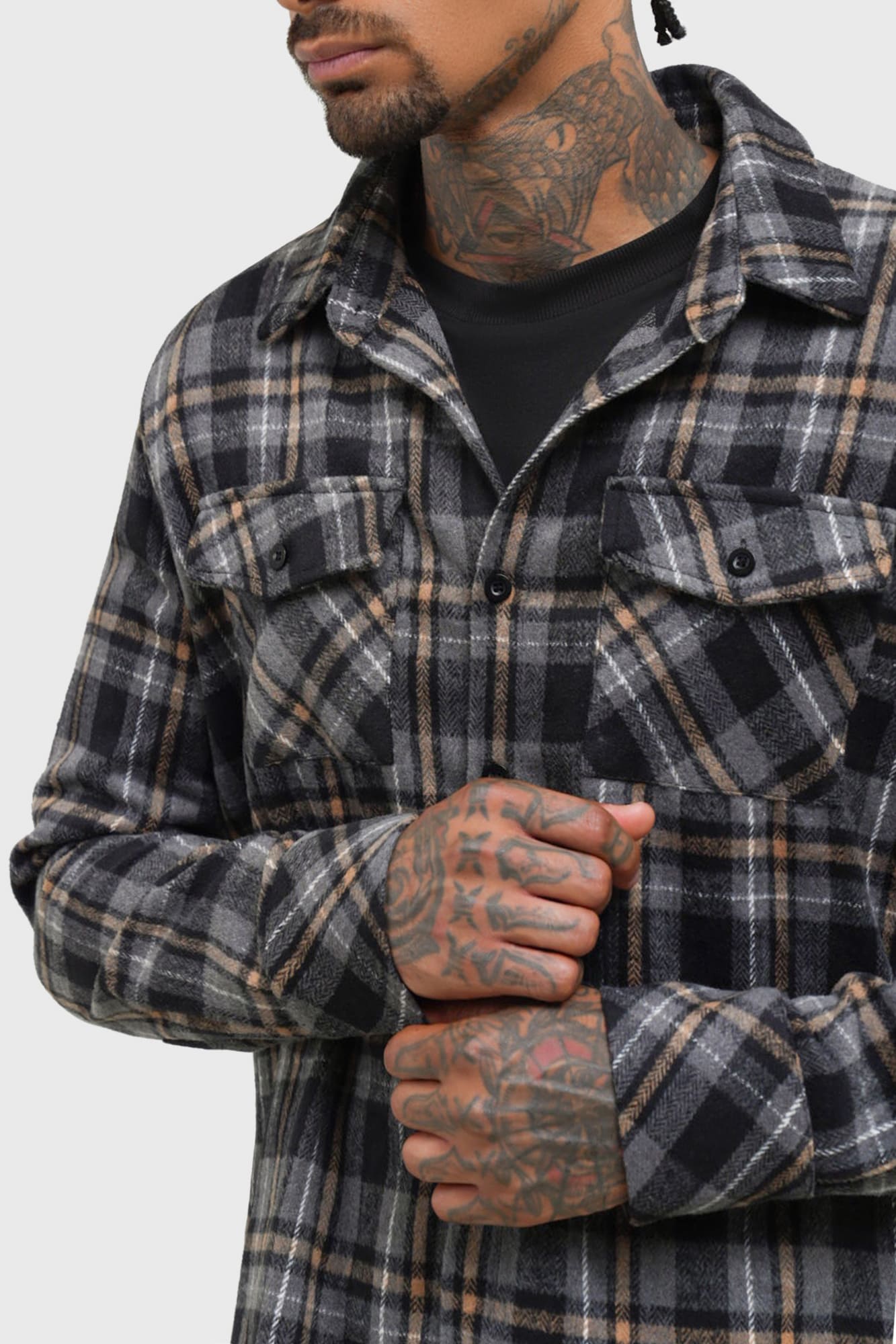 Killstar Burning Light Check Shirt - Soft Brushed Fabric, Relaxed Fit