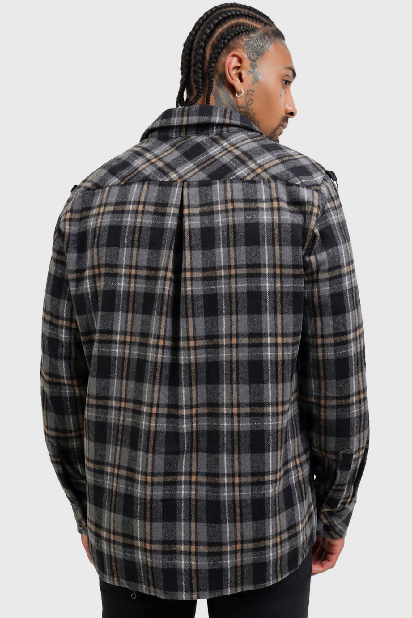 Killstar Burning Light Check Shirt - Soft Brushed Fabric, Relaxed Fit