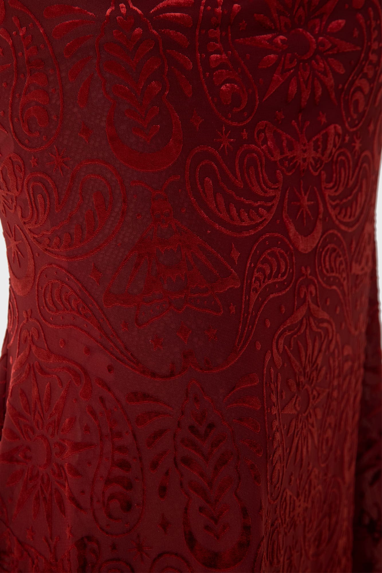 Killstar Lepidoptera Velvet Maxi Skirt - Fitted Burnout Design