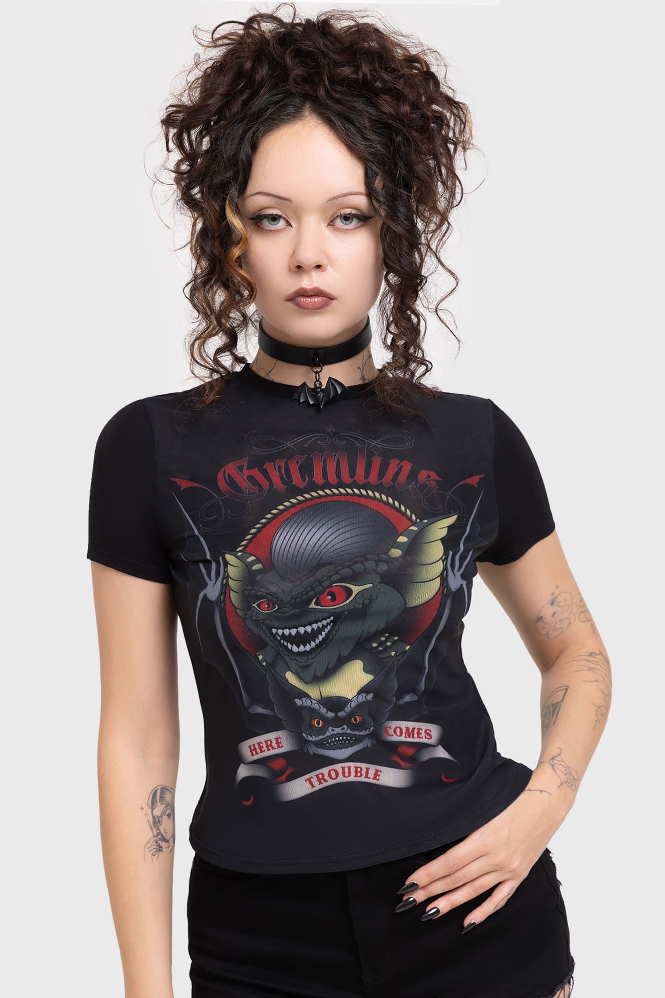 KILLSTAR Gremlins Here Comes Trouble Fitted T-Shirt