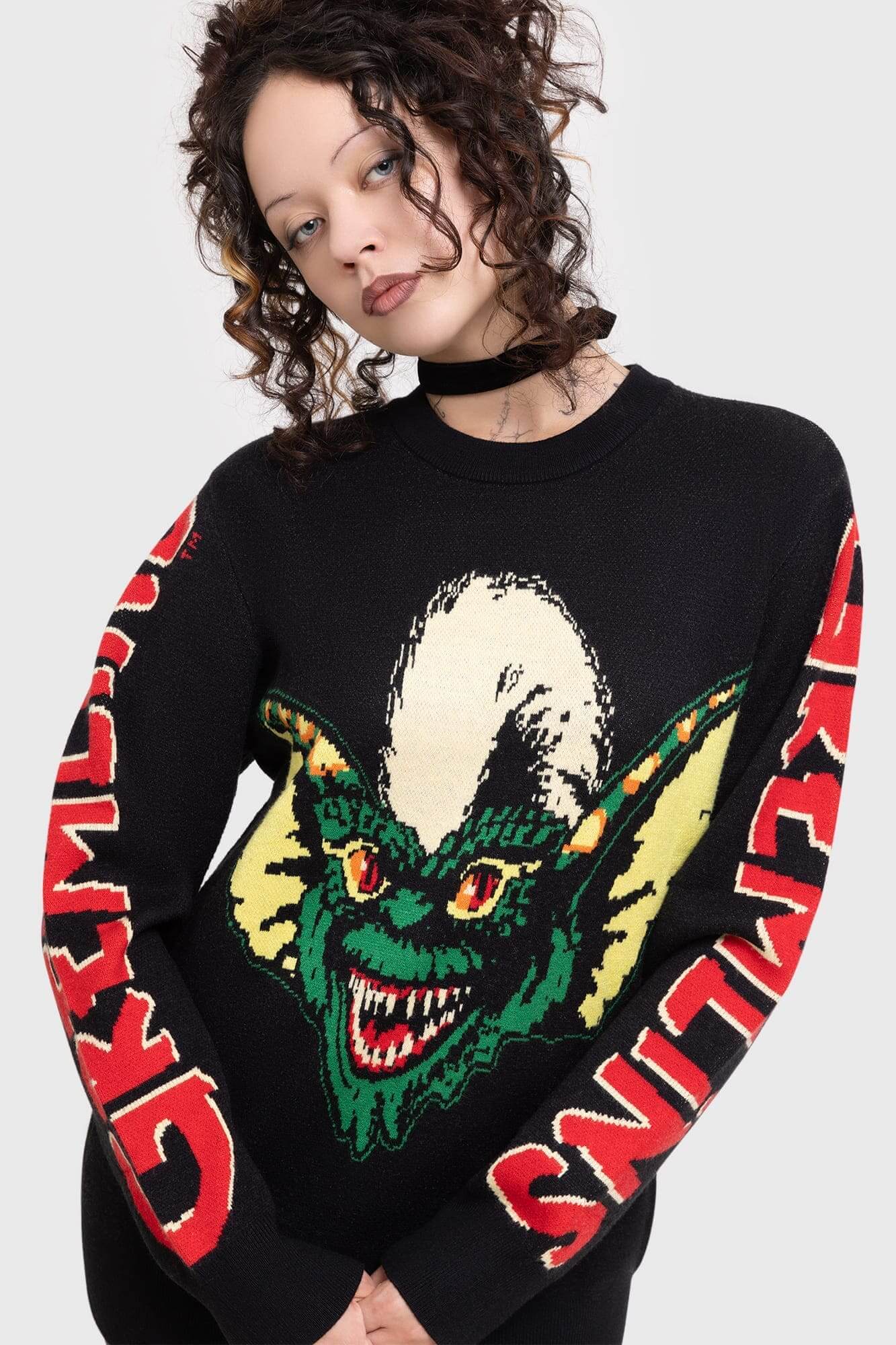 Killstar Gremlins Stripe Knit Sweater - Licensed Crewneck