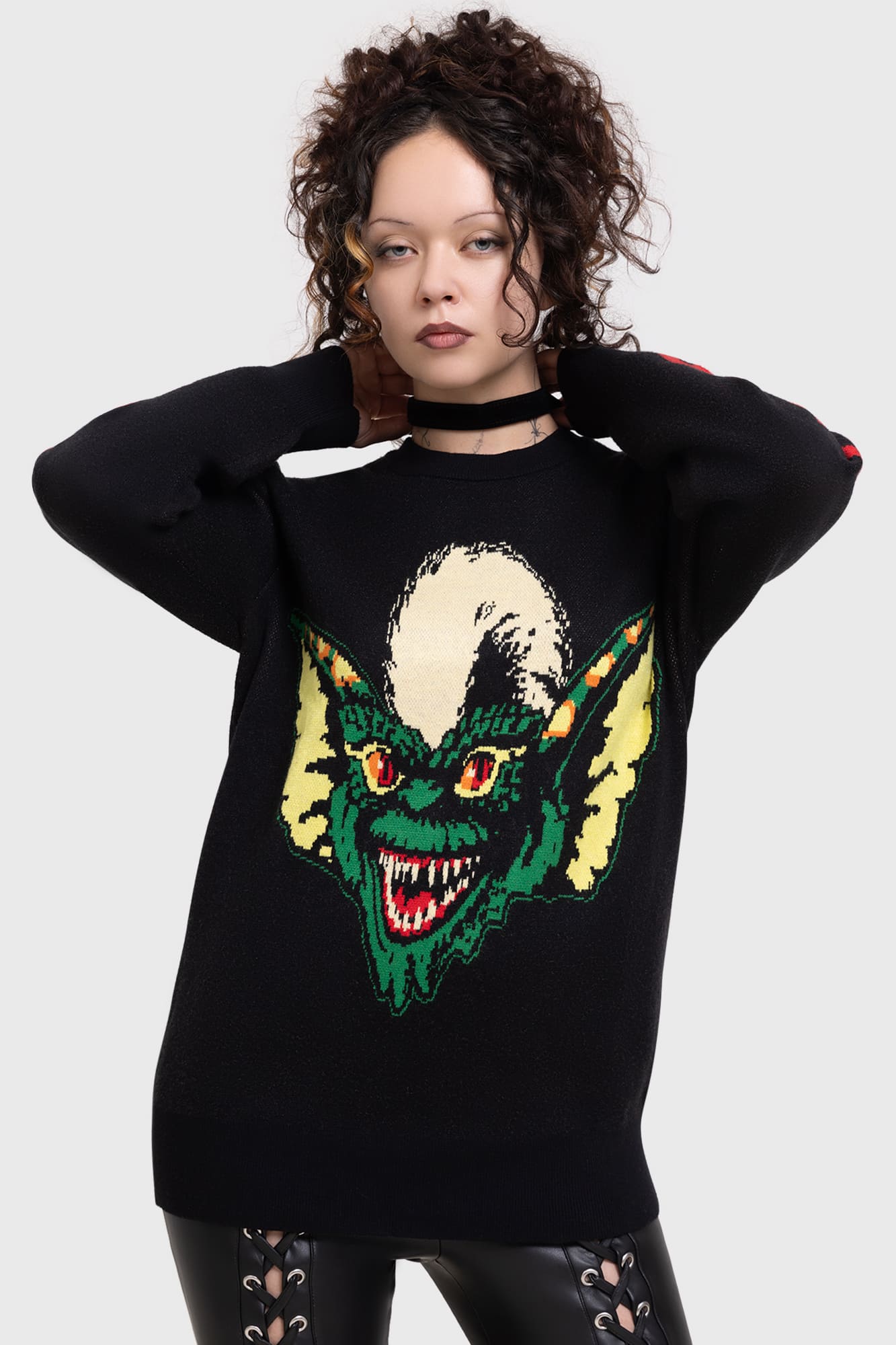 Killstar Gremlins Stripe Knit Sweater - Licensed Crewneck
