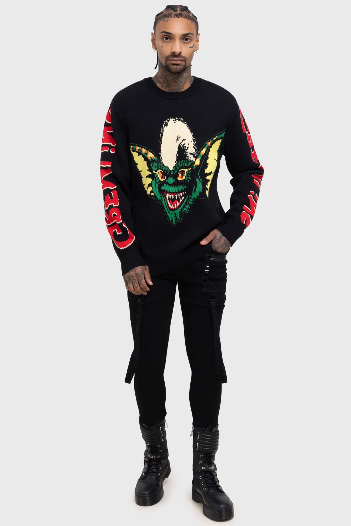 Killstar Gremlins Stripe Knit Sweater - Licensed Crewneck
