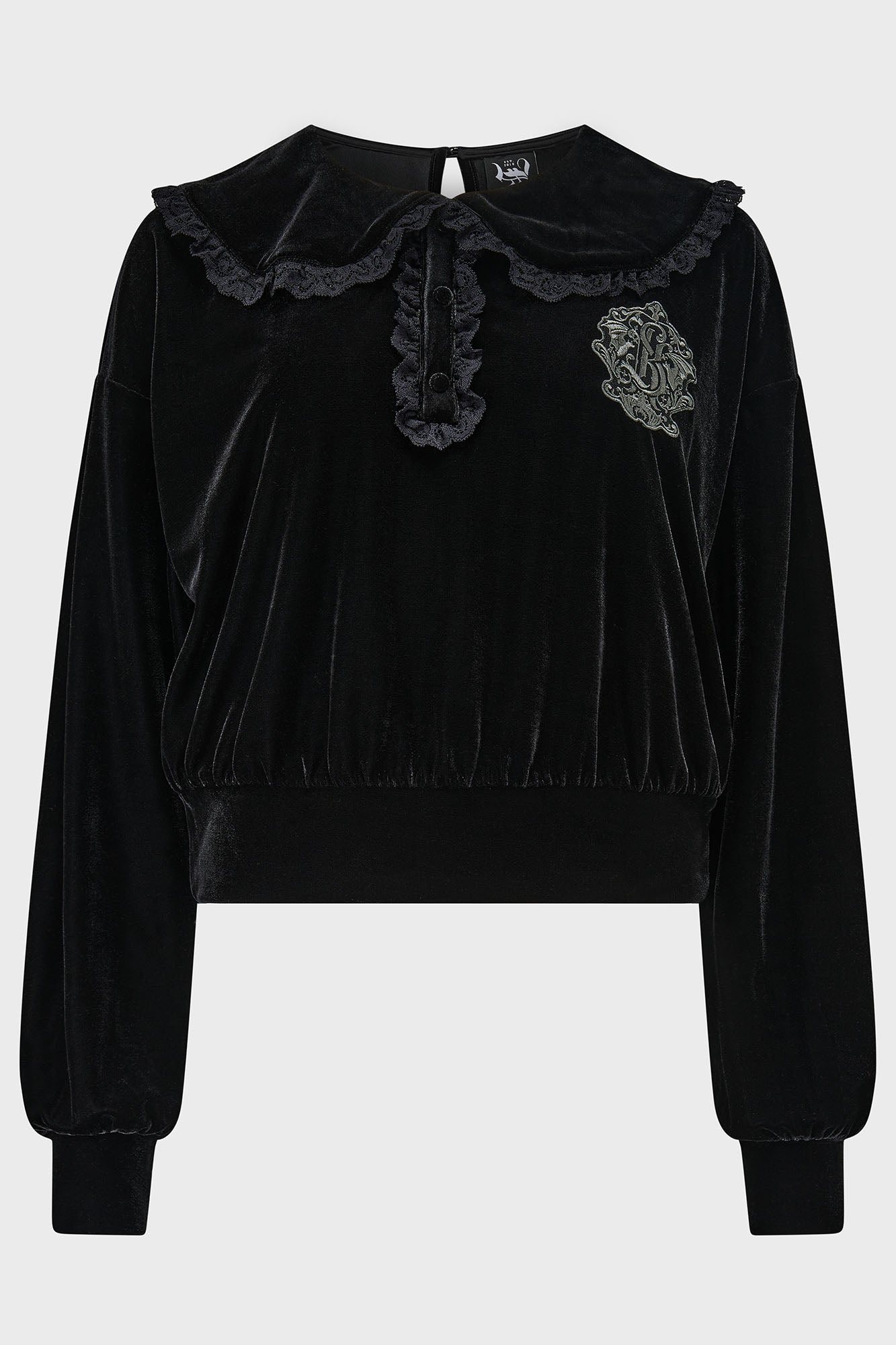 Killstar Darkmoor Academy Embroidered Velvet Sweatshirt