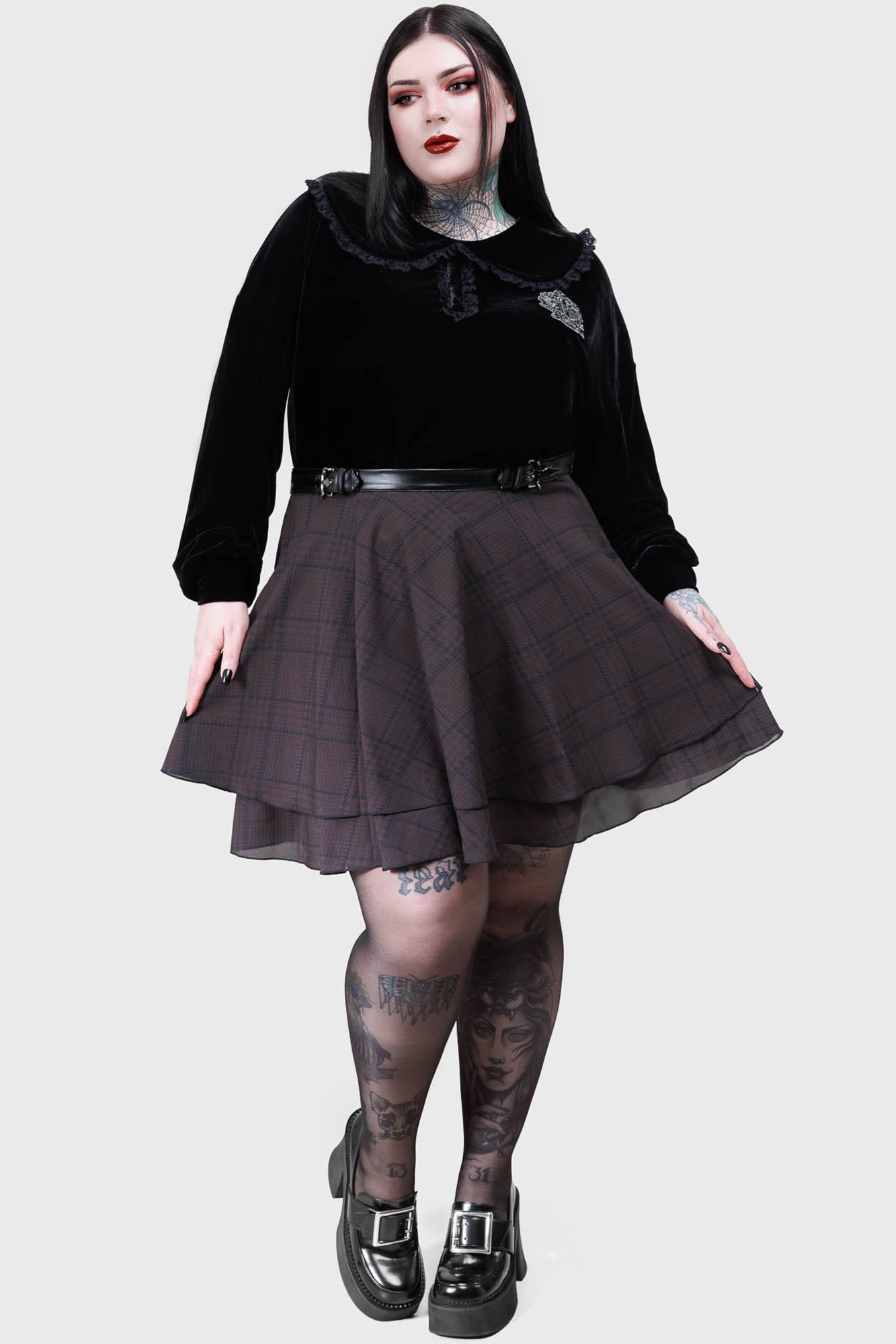 Killstar Darkmoor Academy Embroidered Velvet Sweatshirt