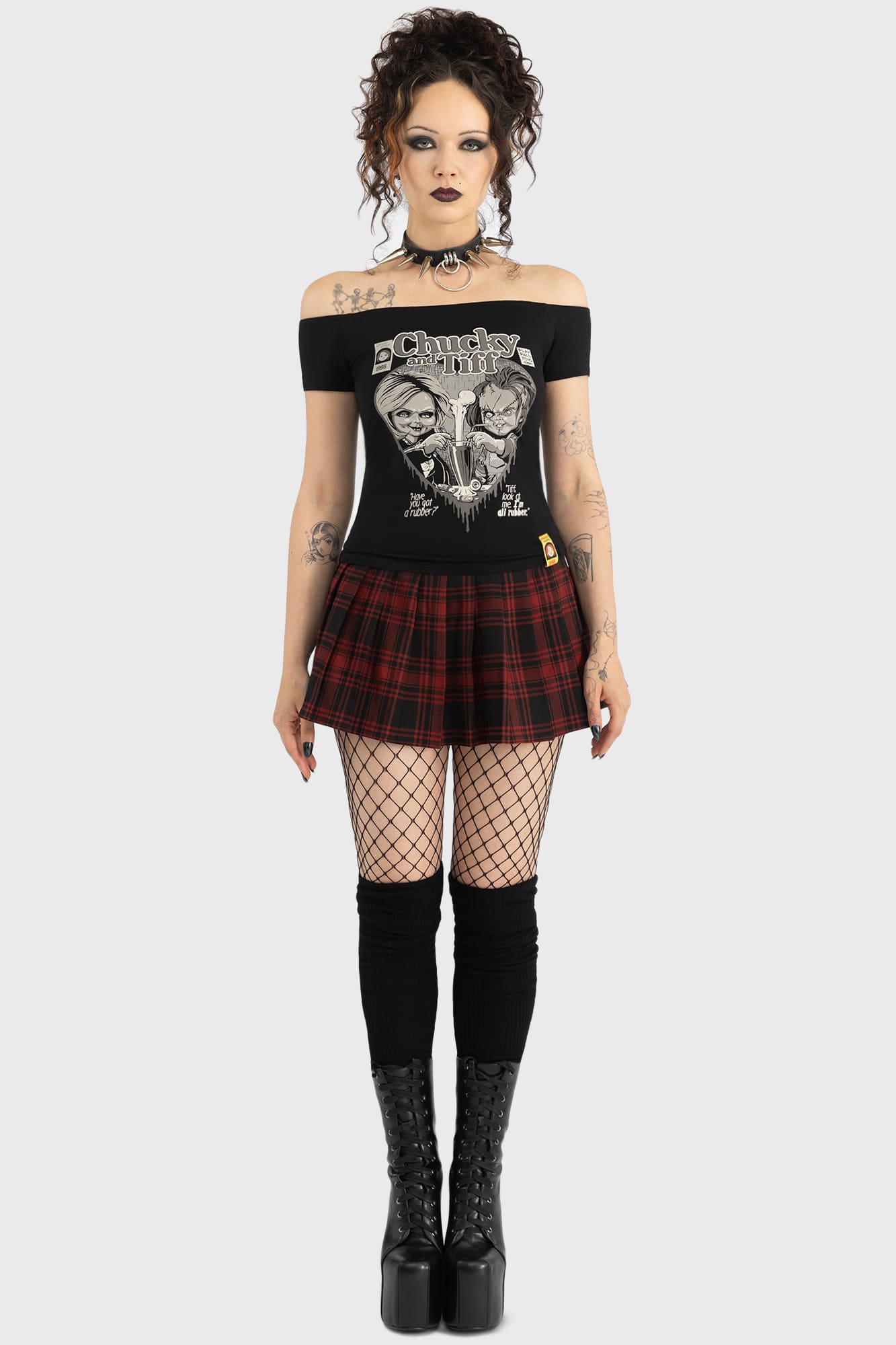 Chucky Licensed Bardot Top - Killstar Stretch Viscose Tee